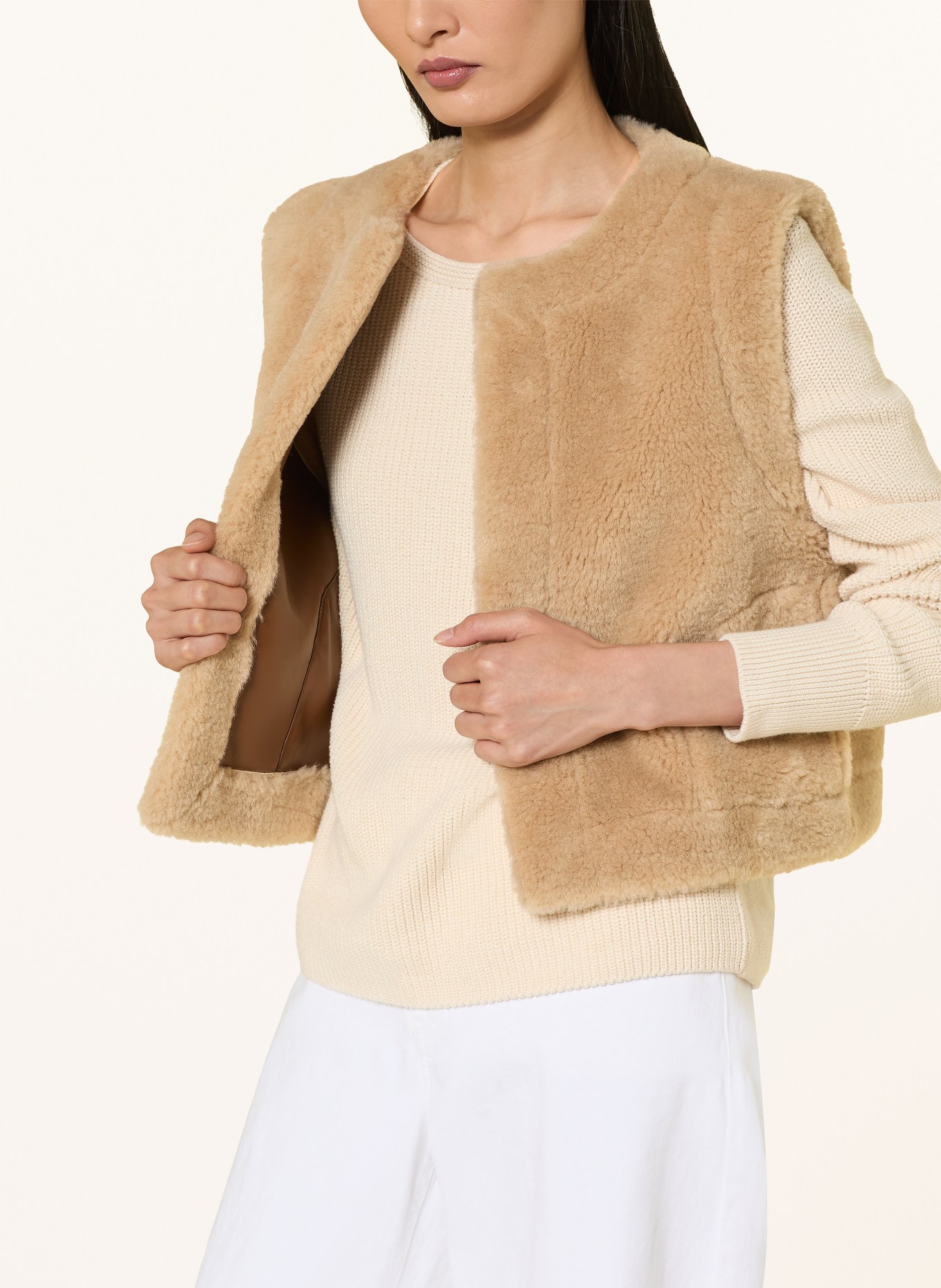 darling harbour Omkeerbare vest van teddybont: BEIGE