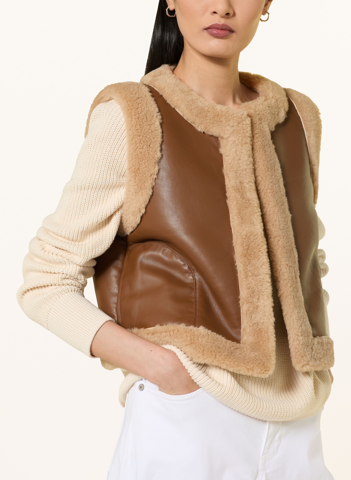 darling harbour Omkeerbare vest van teddybont: BEIGE