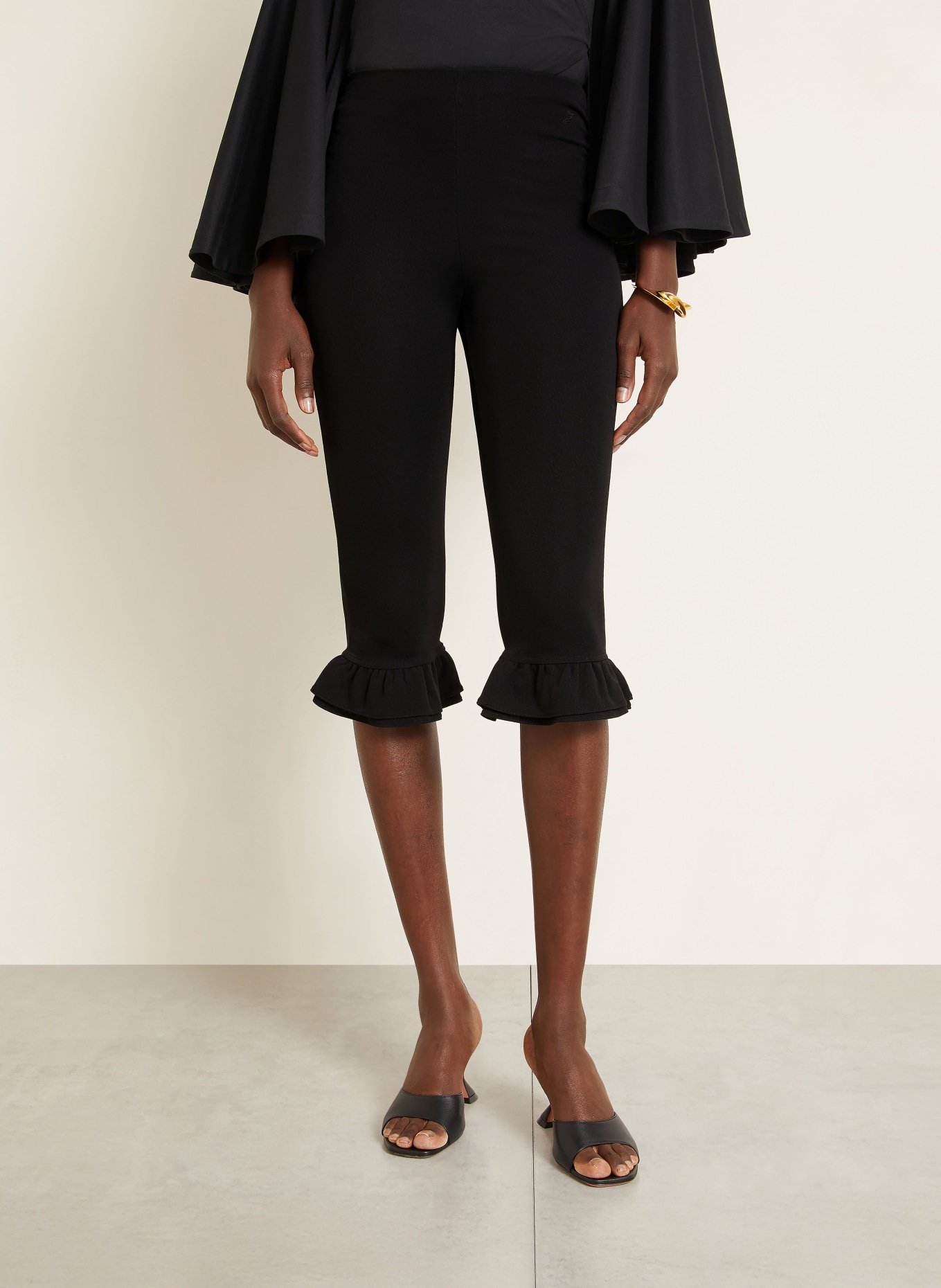 JACQUEMUS Leggings LE BERMUDA PLAYA à volants: NOIR