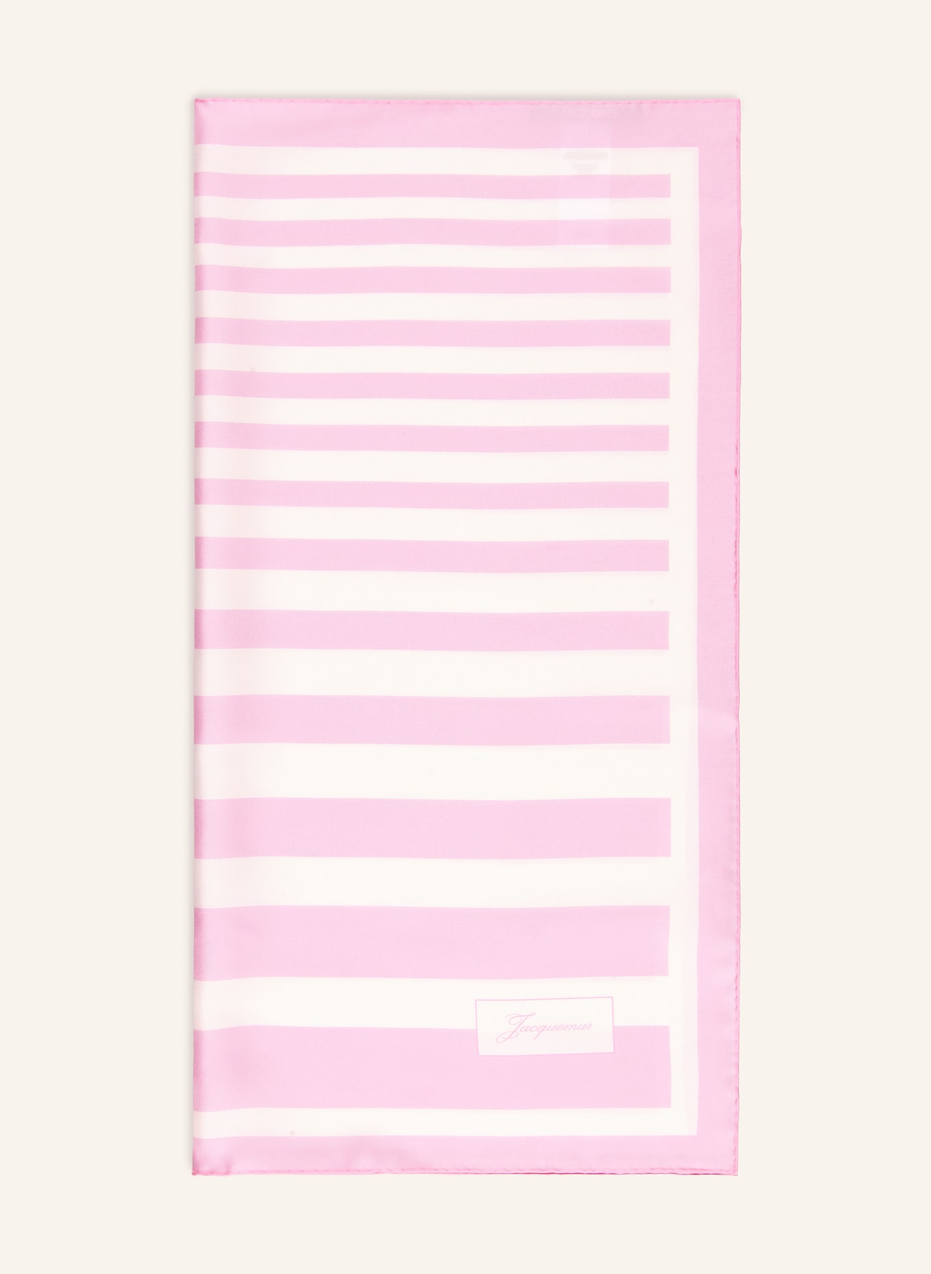 JACQUEMUS Zijden sjaal LE FOULARD À RAYURES: ROZE / WIT