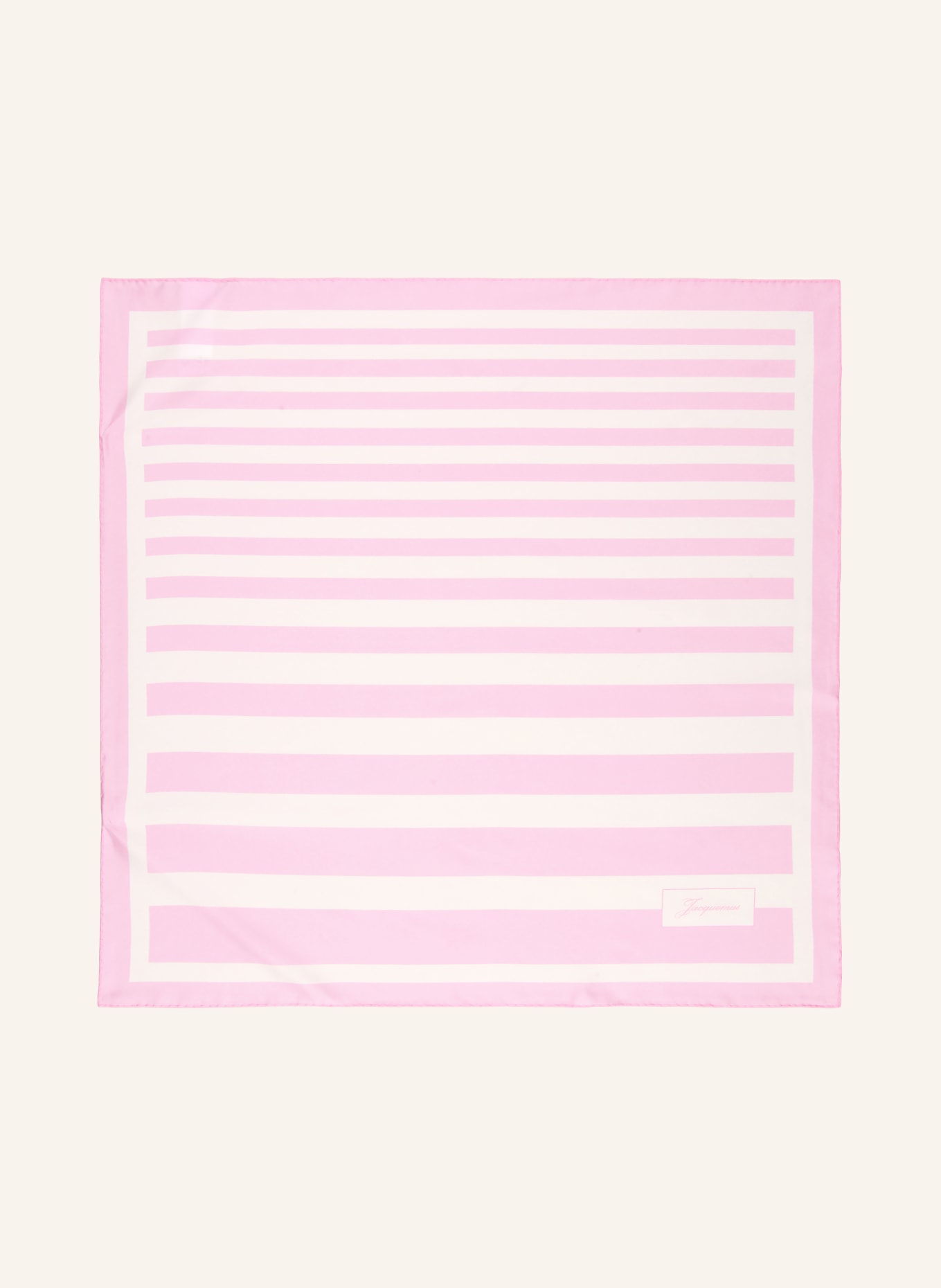 JACQUEMUS Zijden sjaal LE FOULARD À RAYURES: ROZE / WIT