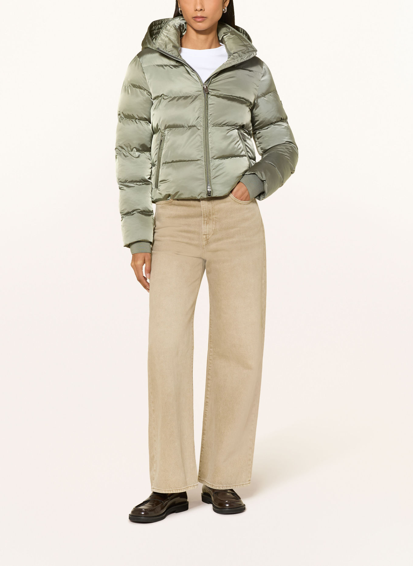 WELLENSTEYN Steppjacke GOLDMINE mit abnehmbarer Kapuze und DUPONT™ SORONA®-Isolierung: HELLGRÜN