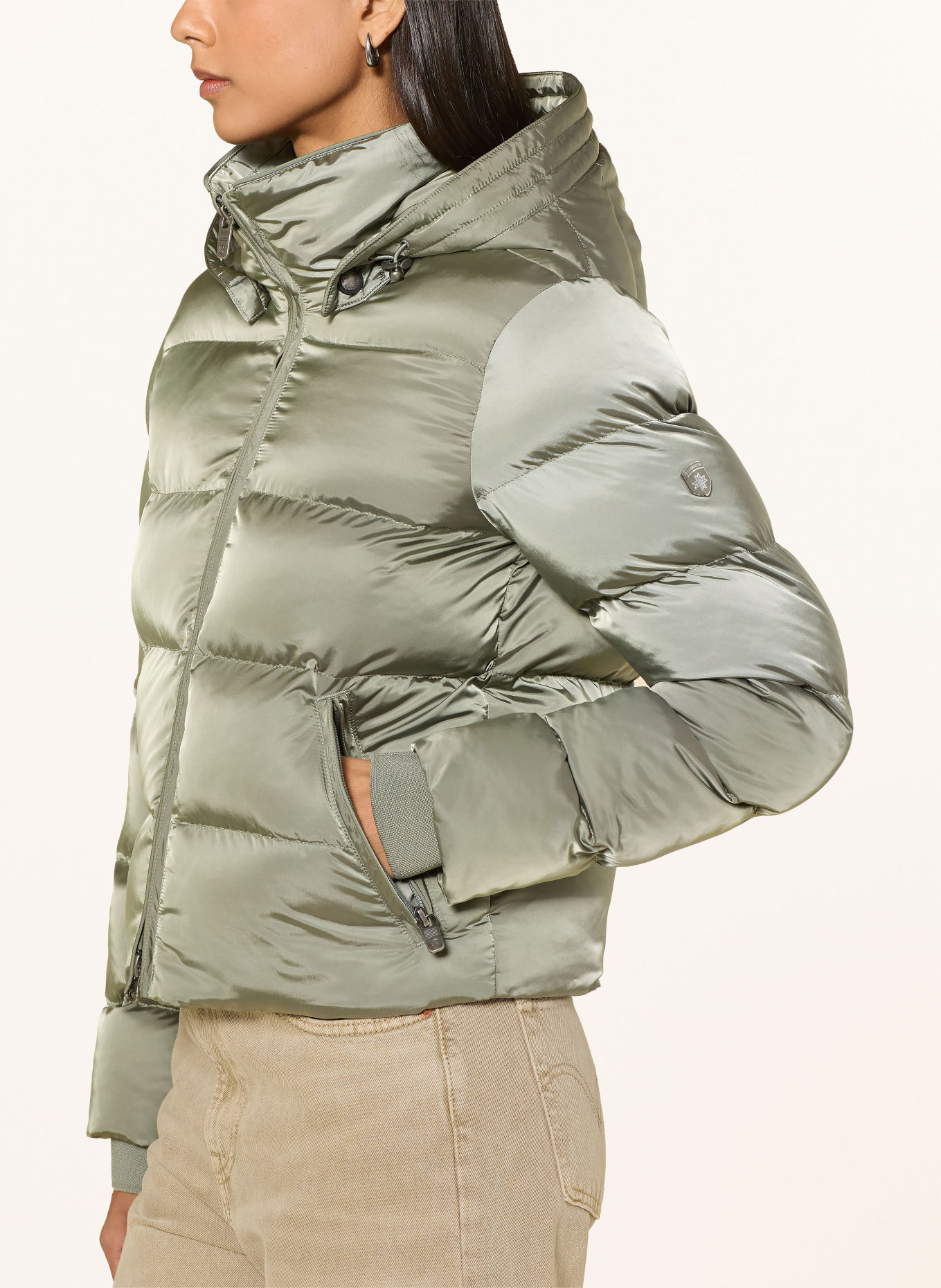 WELLENSTEYN Steppjacke GOLDMINE mit abnehmbarer Kapuze und DUPONT™ SORONA®-Isolierung: HELLGRÜN