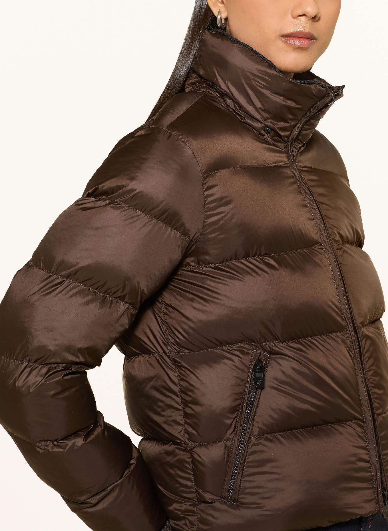 WELLENSTEYN Steppjacke GOLDMINE mit abnehmbarer Kapuze und DUPONT™ SORONA®-Isolierung: DUNKELBRAUN
