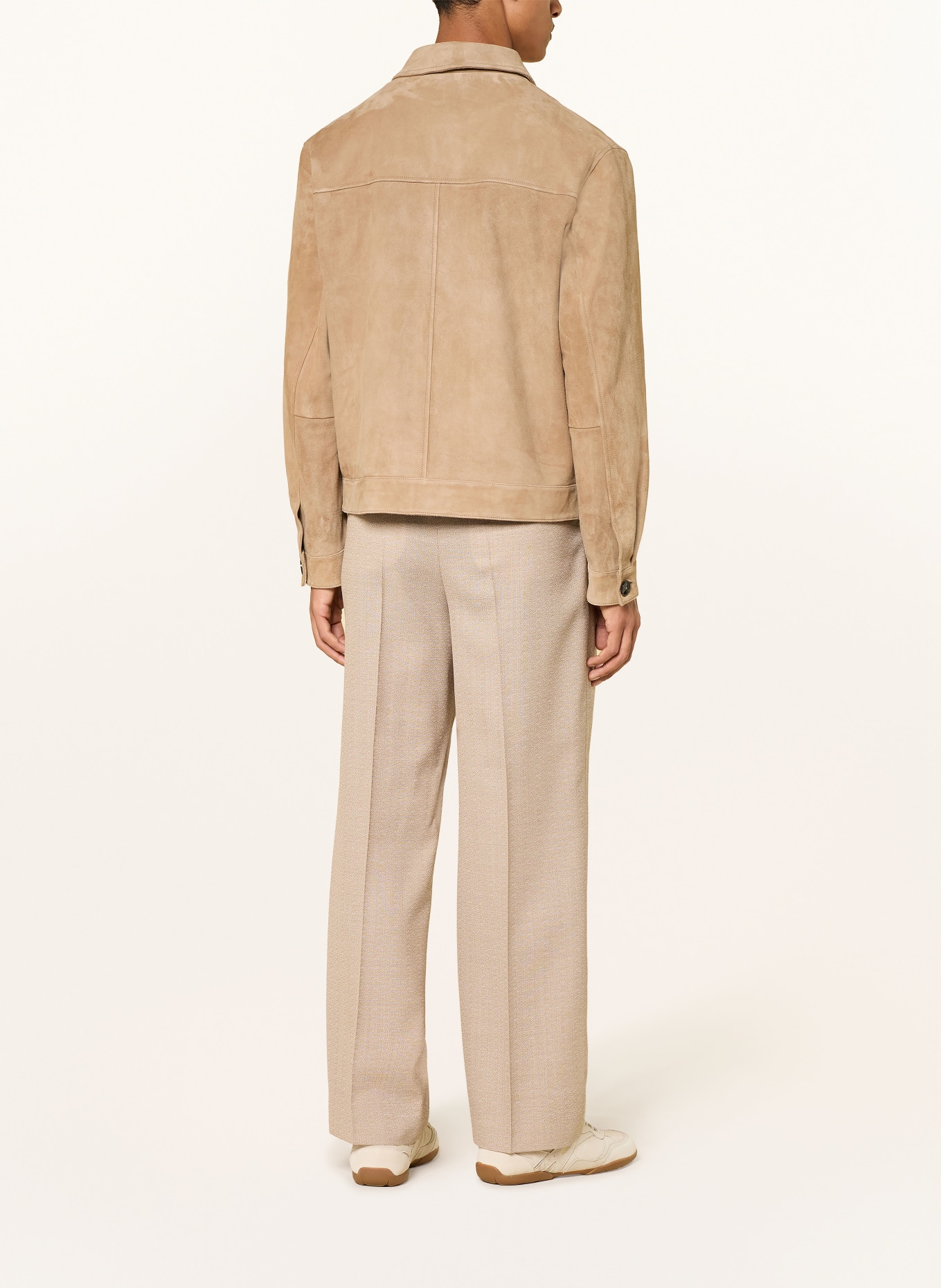 HUGO Læderjakke LIGOR: BEIGE