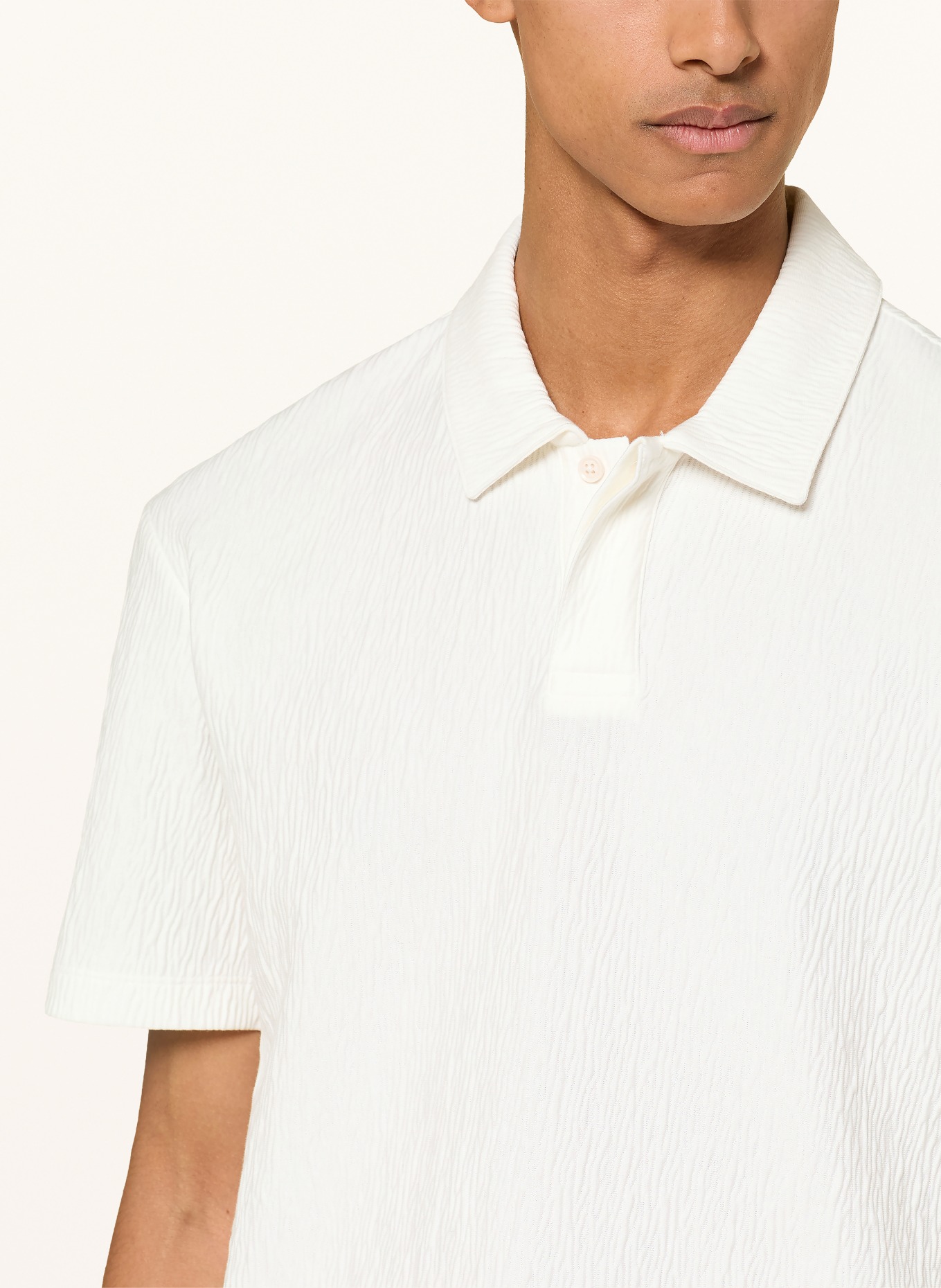HUGO Jersey-poloskjorte DENOPOLO: HVID