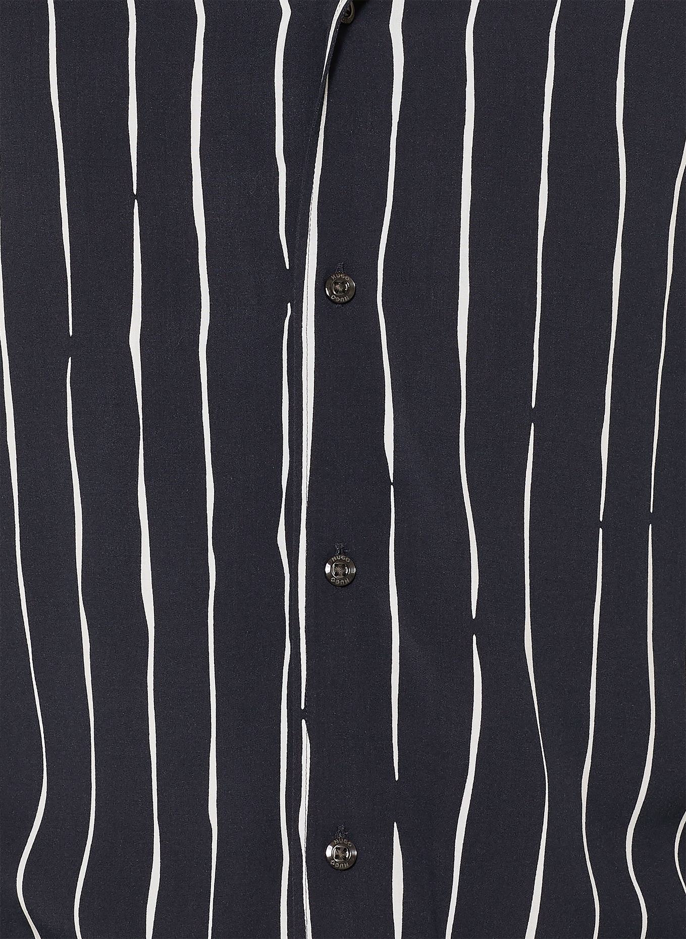 HUGO Resorthemd EXOLINO Oversized Fit: DONKERBLAUW / CRÈME