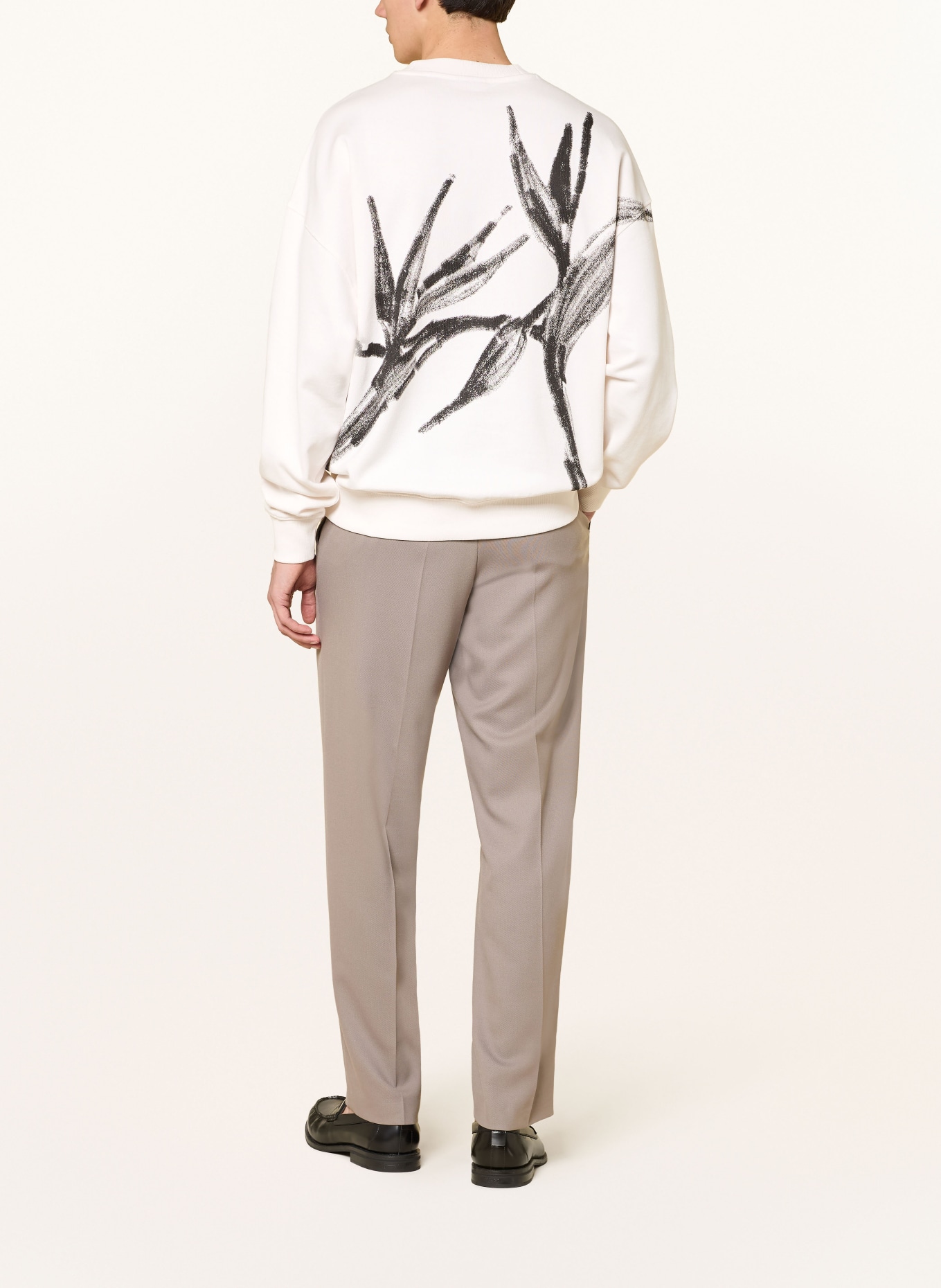 HUGO Sweatshirt: WHITE / BLACK