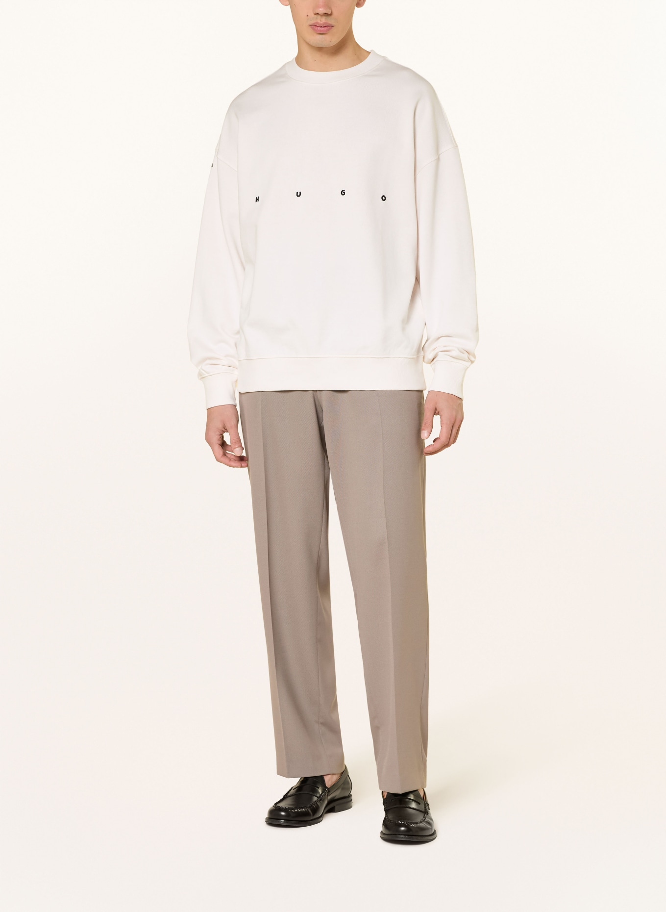 HUGO Sweatshirt: WHITE / BLACK