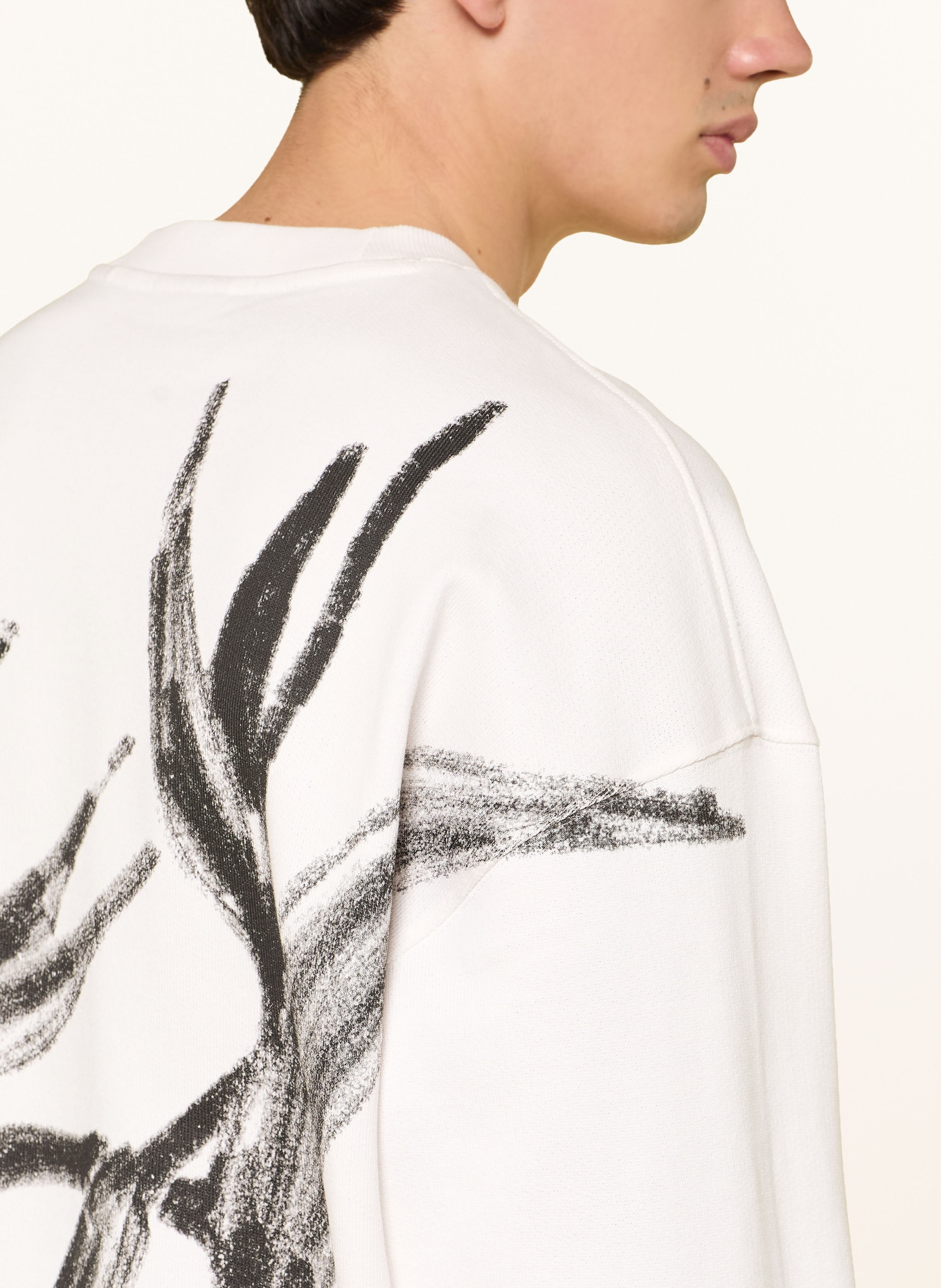HUGO Sweatshirt: WHITE / BLACK