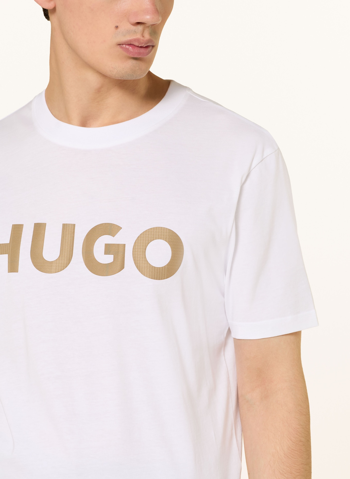 HUGO T-Shirt DULIVIO: WEISS / CAMEL