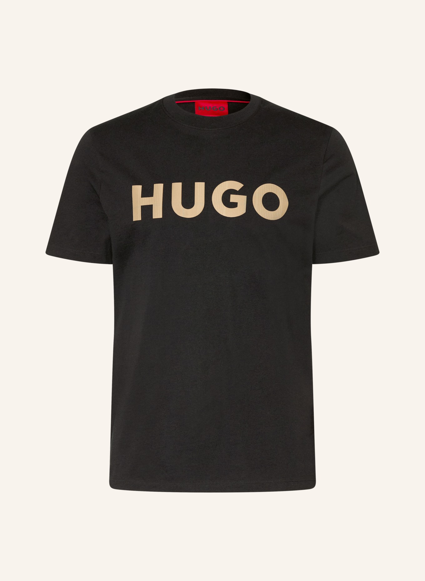 HUGO T-shirt DULIVIO: SORT / LYSEBRUN