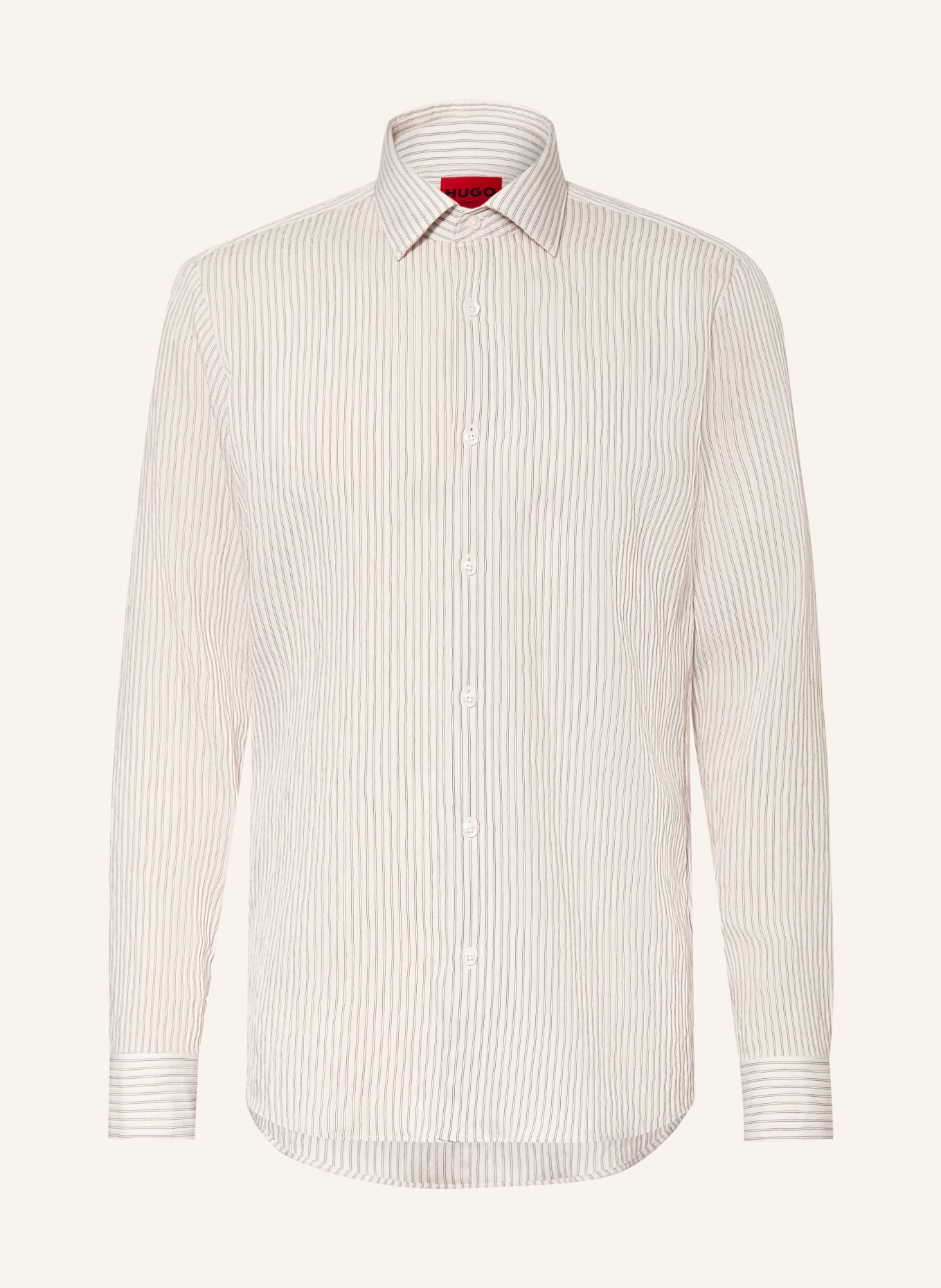 HUGO Košile VALERIO Slim Fit: KRÉMOVÁ / ČERNÁ