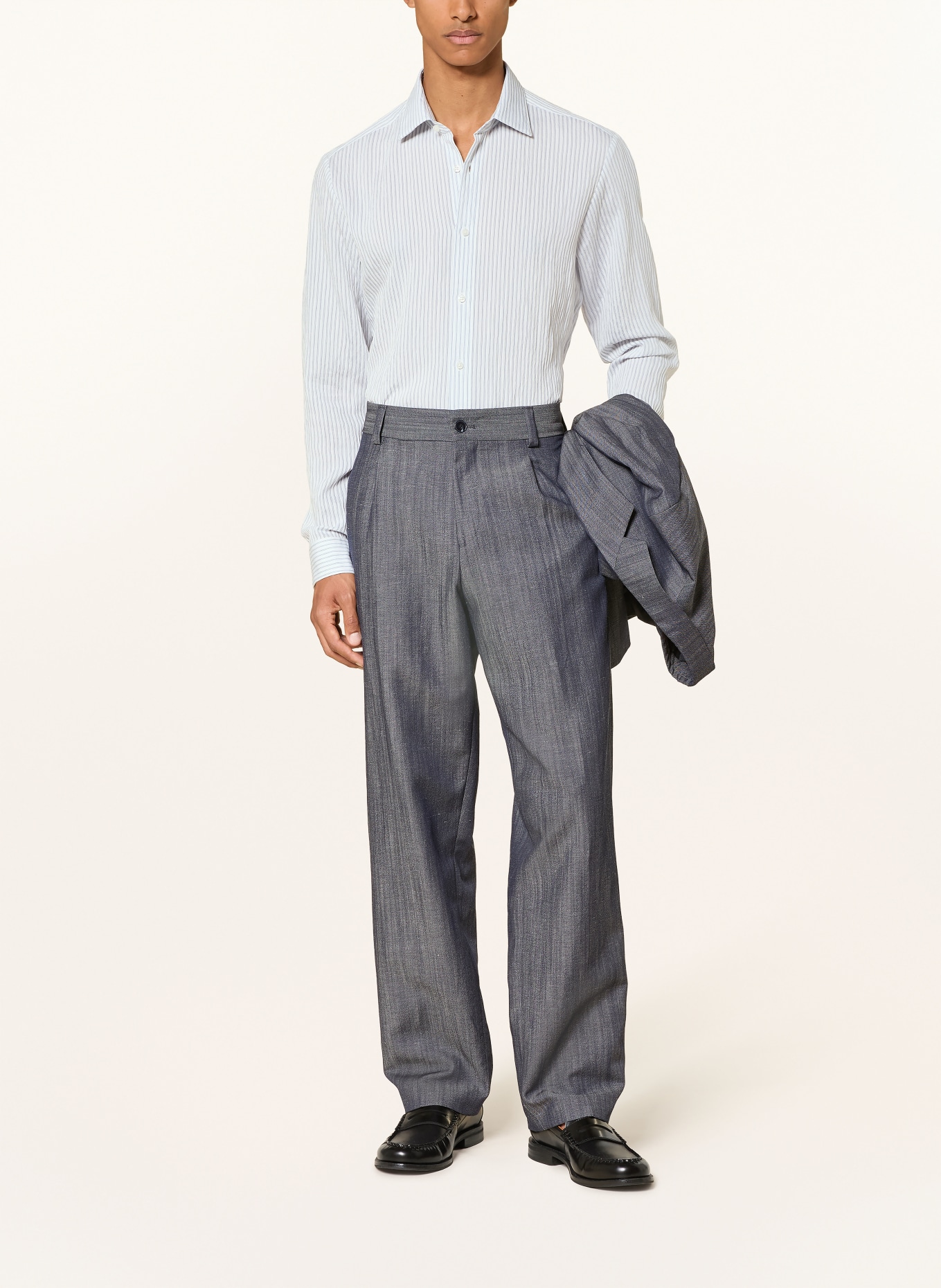 HUGO Cămașă VALERIO Slim Fit: ALBASTRU DESCHIS / ALBASTRU ÎNCHIS