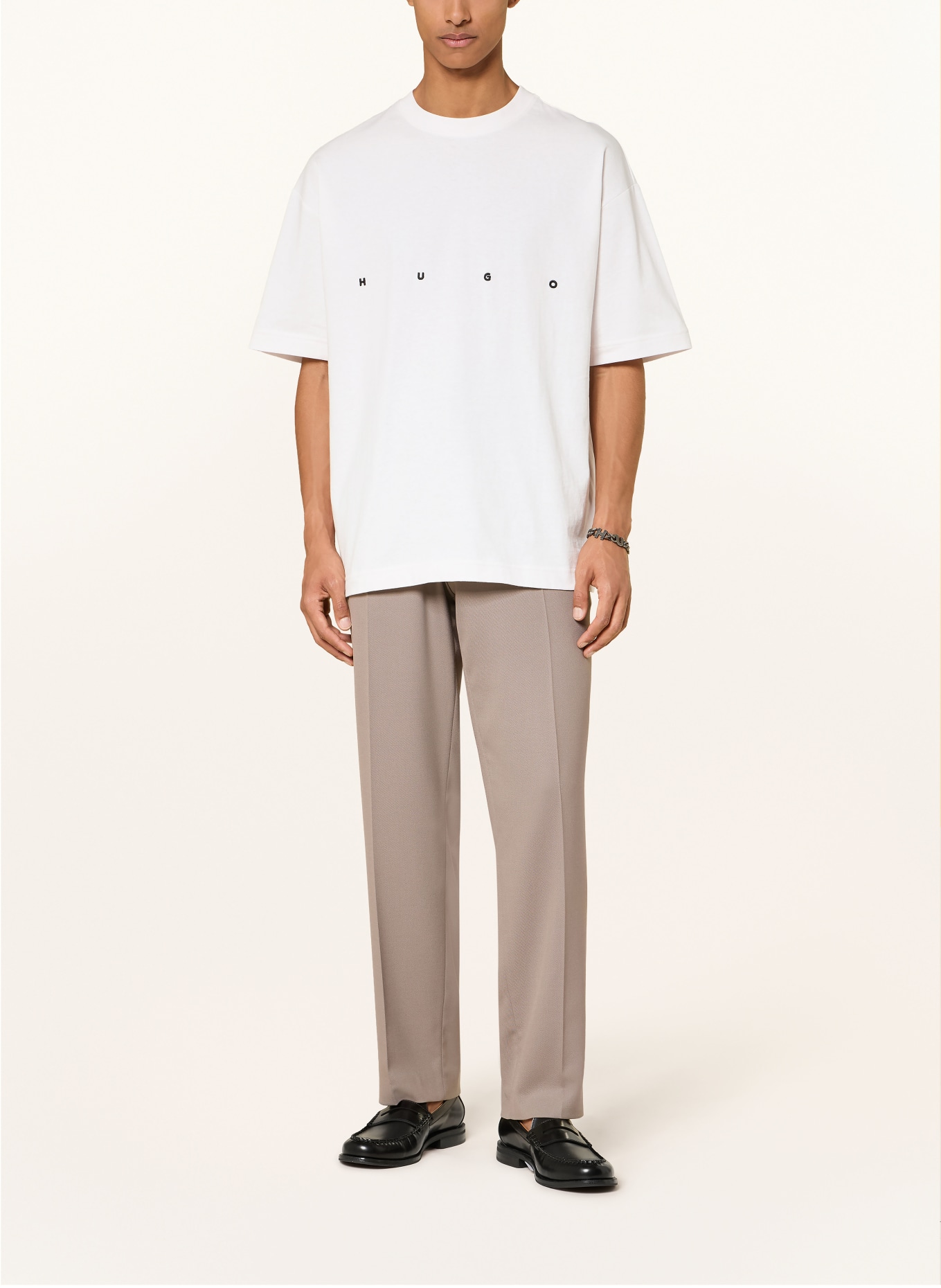 HUGO T-shirt DARISO: HVID / SORT