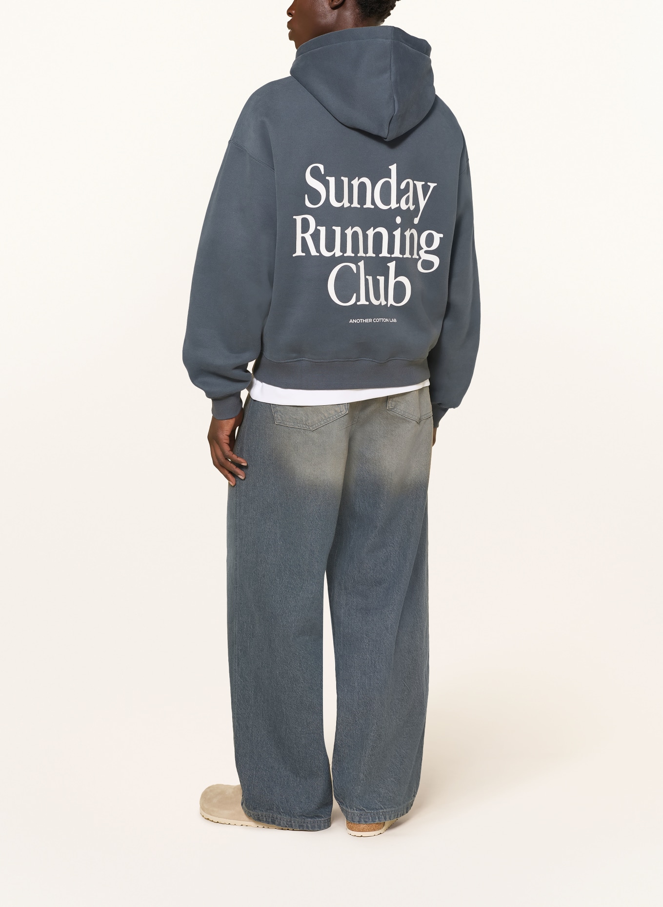 another COTTON LAB Oversized-Hoodie: BLAUGRAU / WEISS