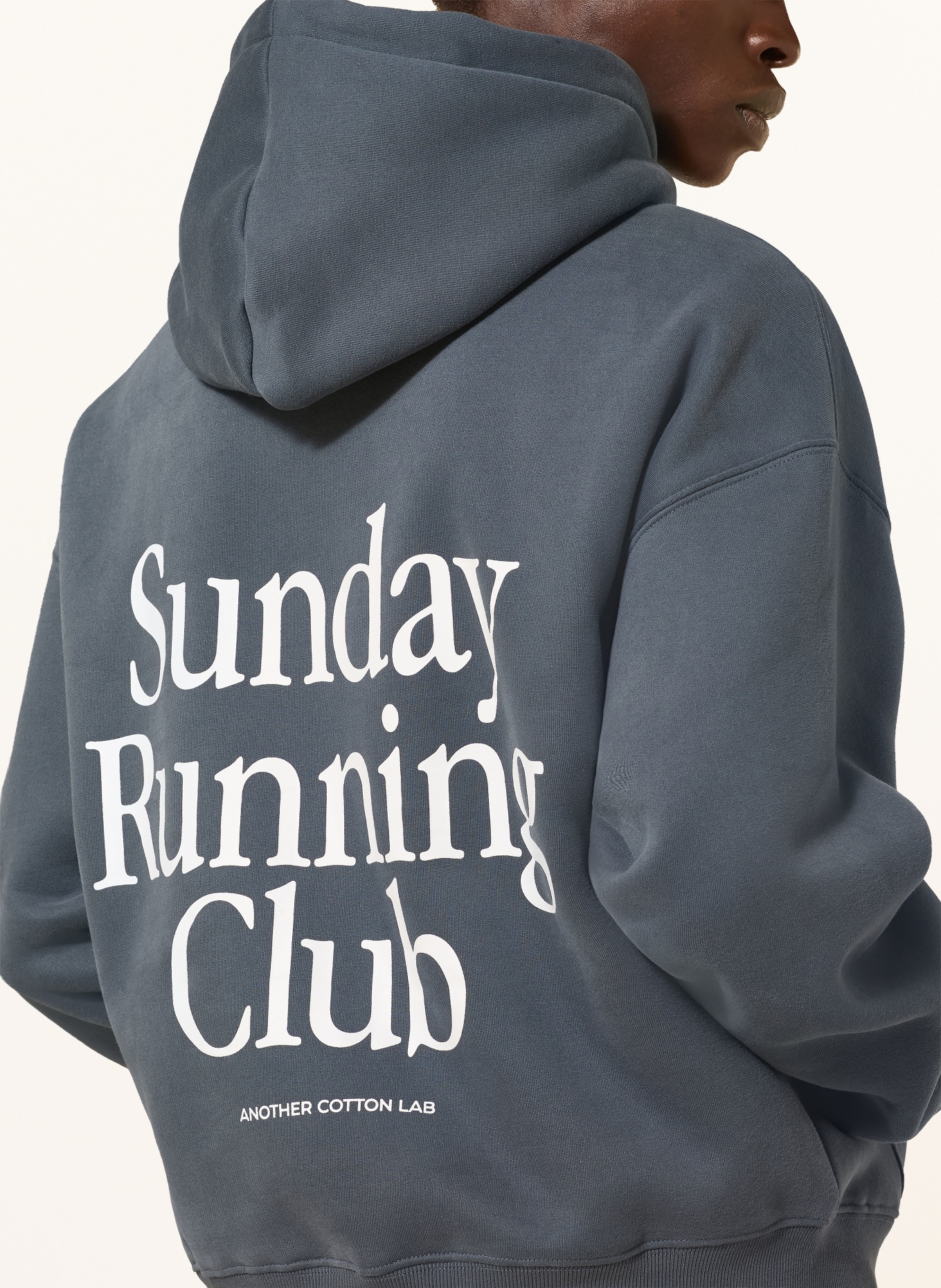 another COTTON LAB Oversized-Hoodie: BLAUGRAU / WEISS