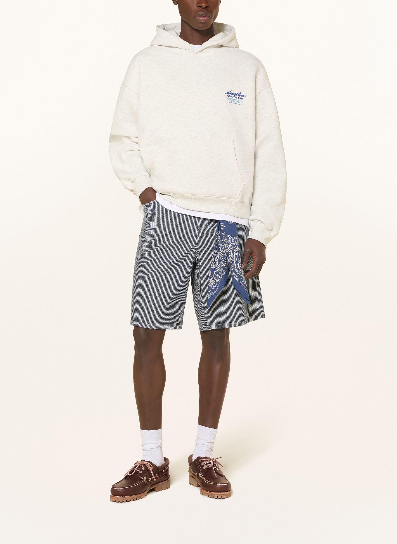 another COTTON LAB Hoodie: HELLGRAU / ORANGE / BLAU