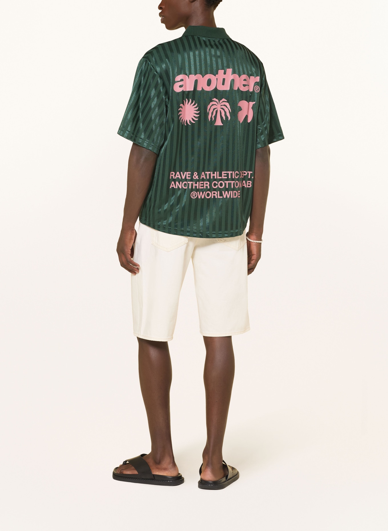 another COTTON LAB Polo en jersey: GROEN / ROSE