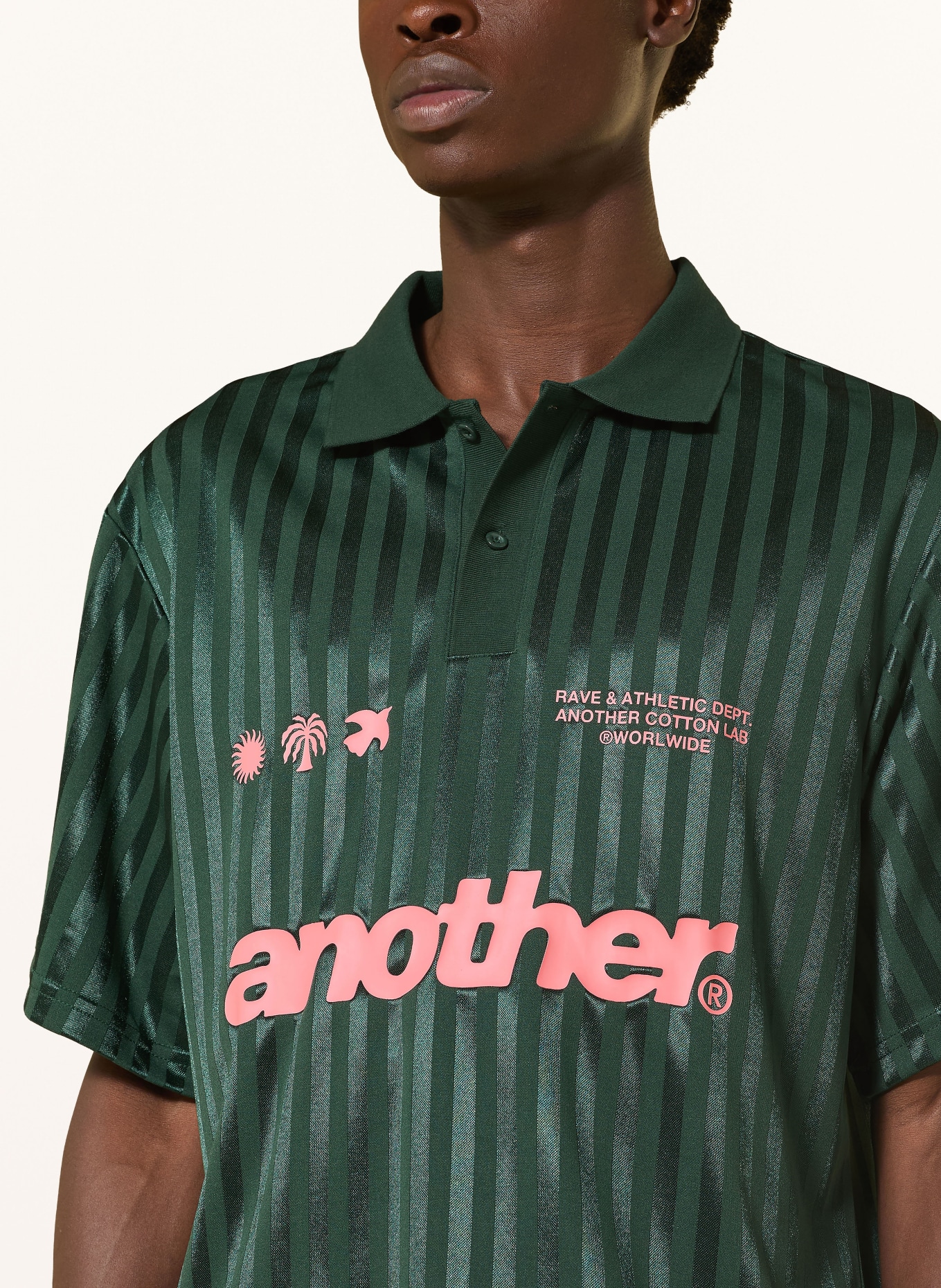 another COTTON LAB Polo en jersey: GROEN / ROSE