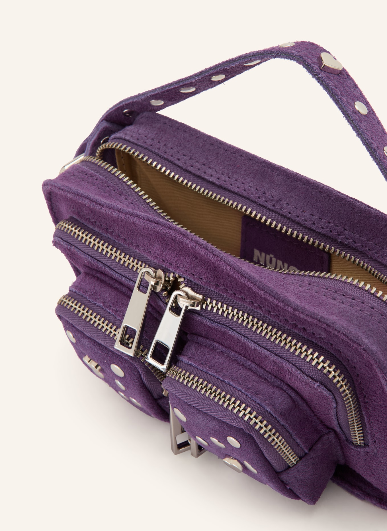 NÚNOO HELENA Handbag with Studs: PURPLE