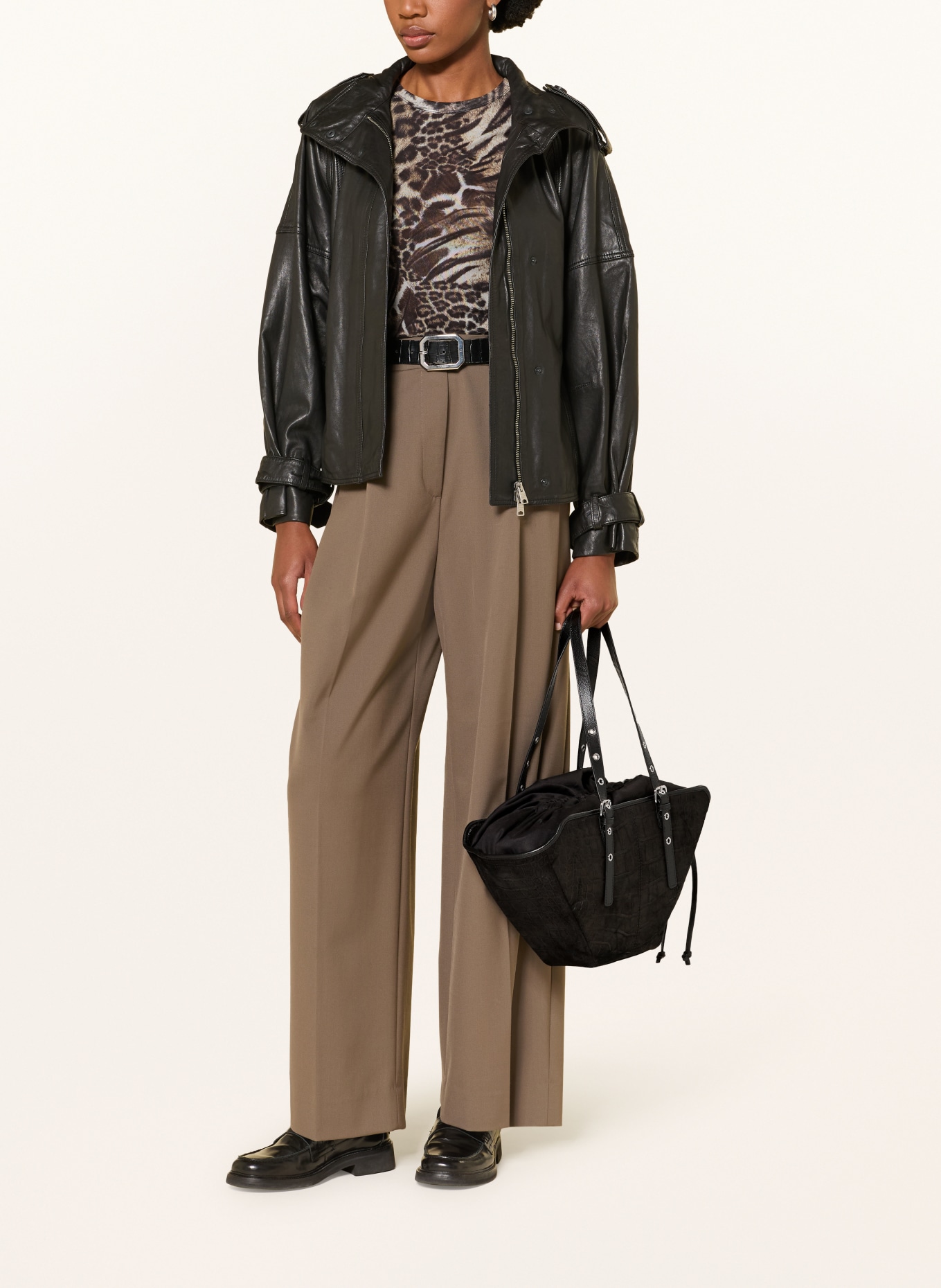 NÚNOO NORA SCALE SMALL Tote Bag: BLACK