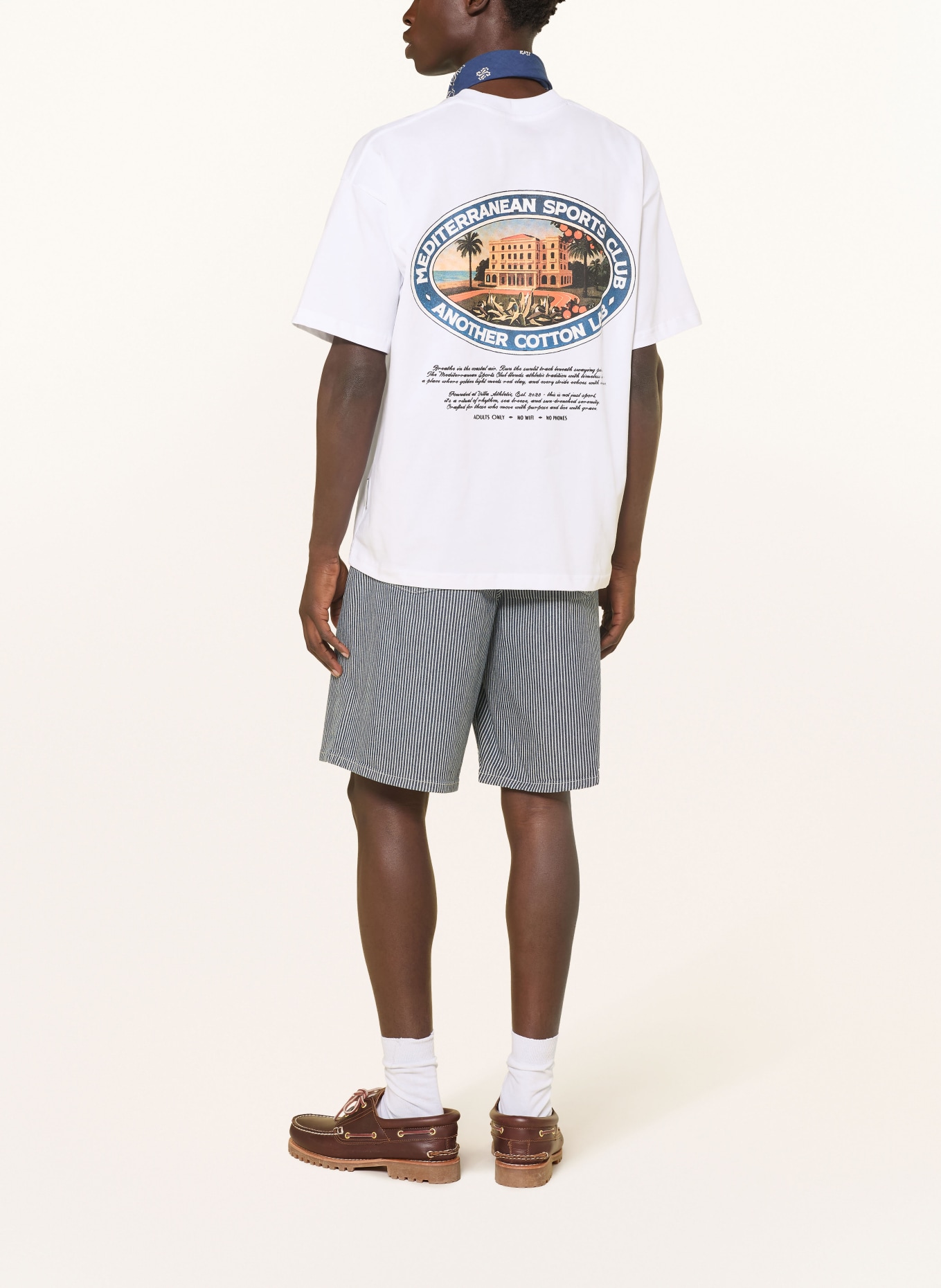 another COTTON LAB T-Shirt: WEISS / ORANGE / DUNKELBLAU