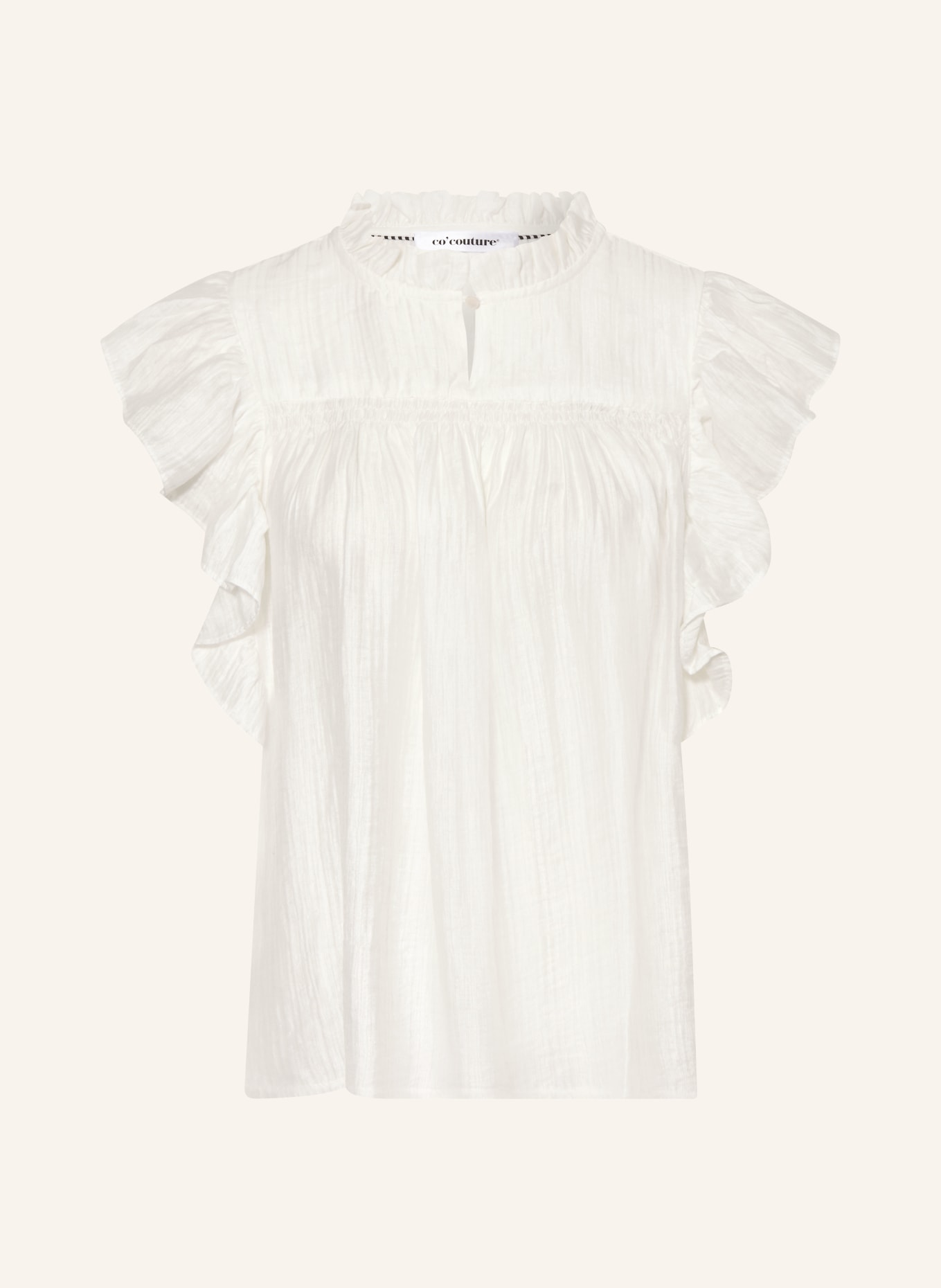 co'couture TASSYCC-blouse van mousseline met ruches: WIT