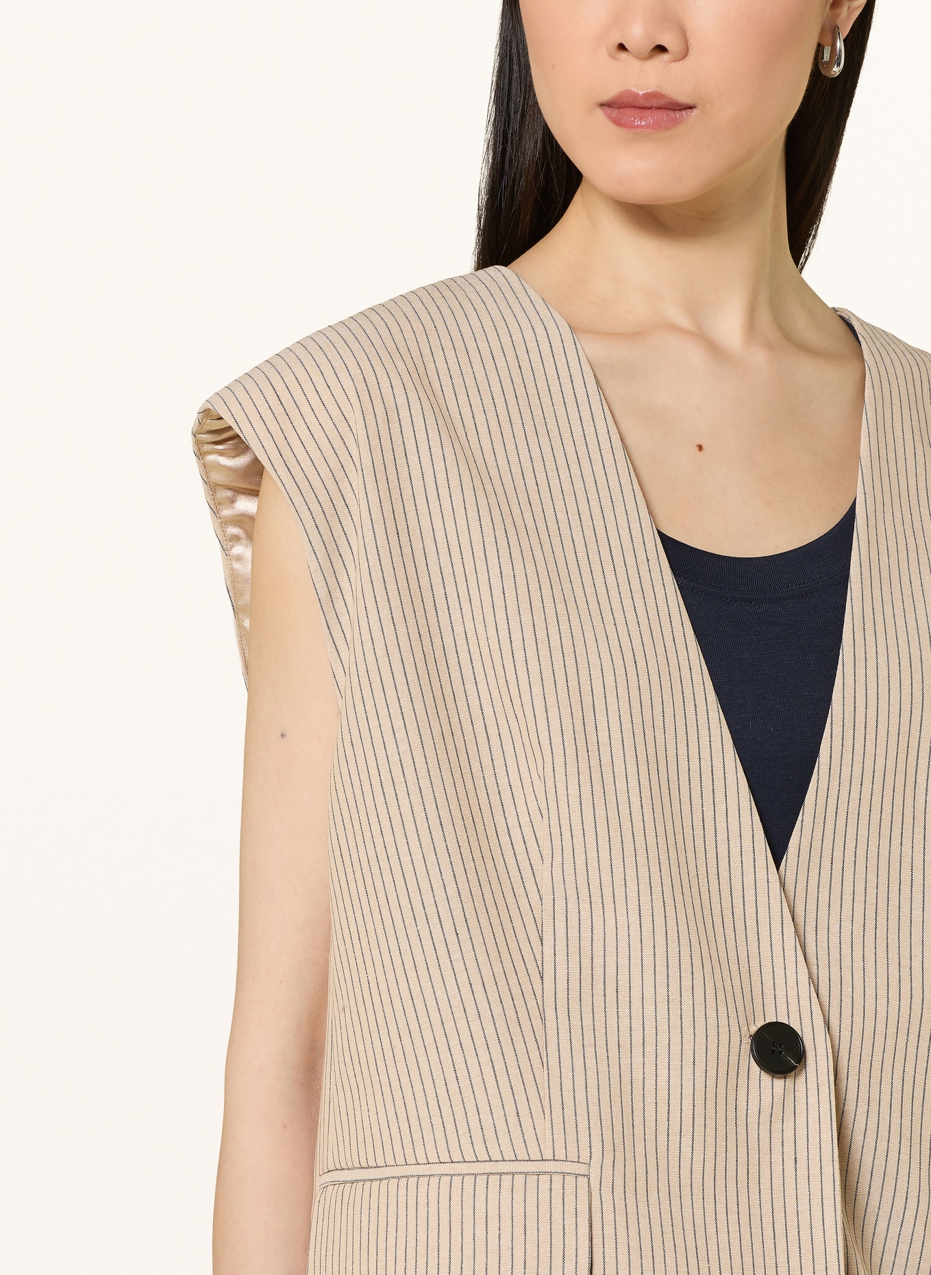 co'couture Vestă blazer oversized NADINECC: BEJ