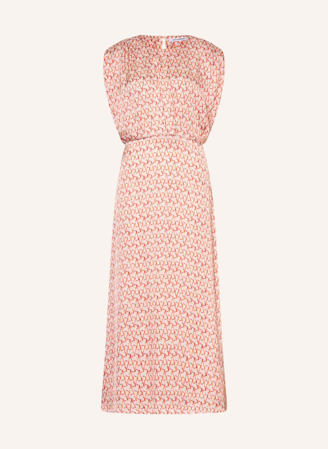 co'couture CARMINECC satin dress with cut-out: DARK ORANGE / CREAM / FUCHSIA