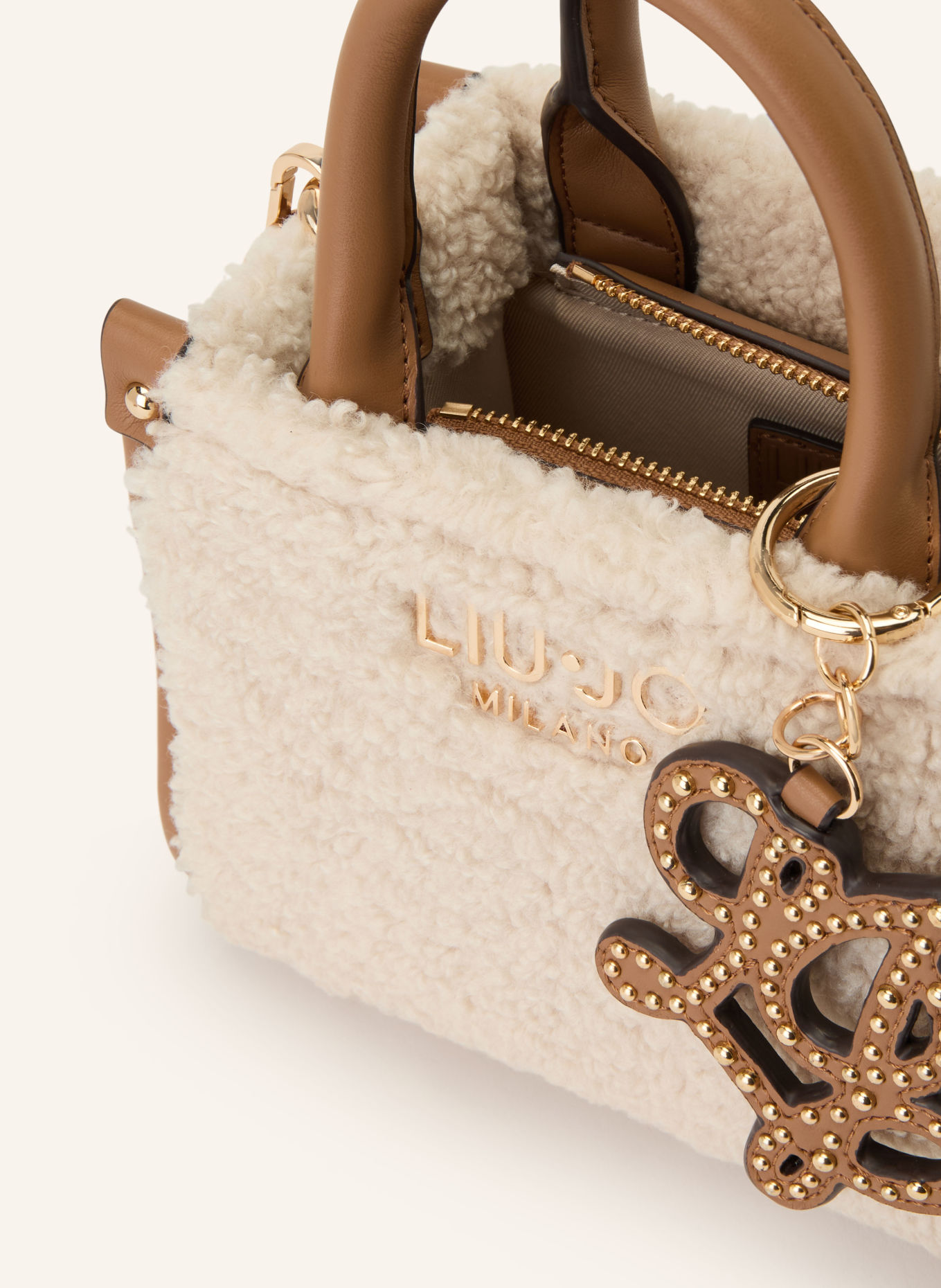 LIU JO Shopper XS: CREME / GULD / BRUN