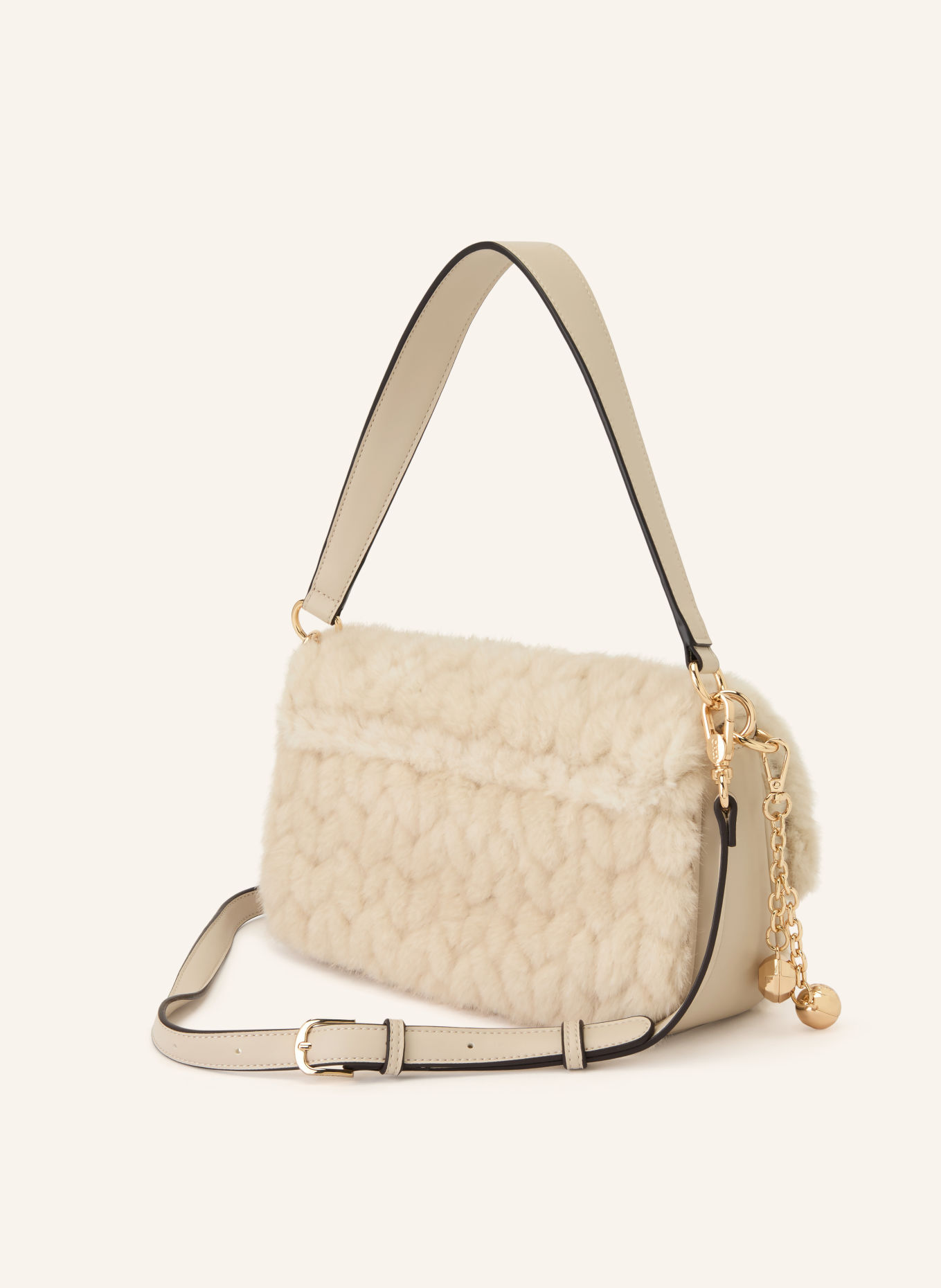 LIU JO MEDIUM Shoulder Bag: CREAM / GOLD