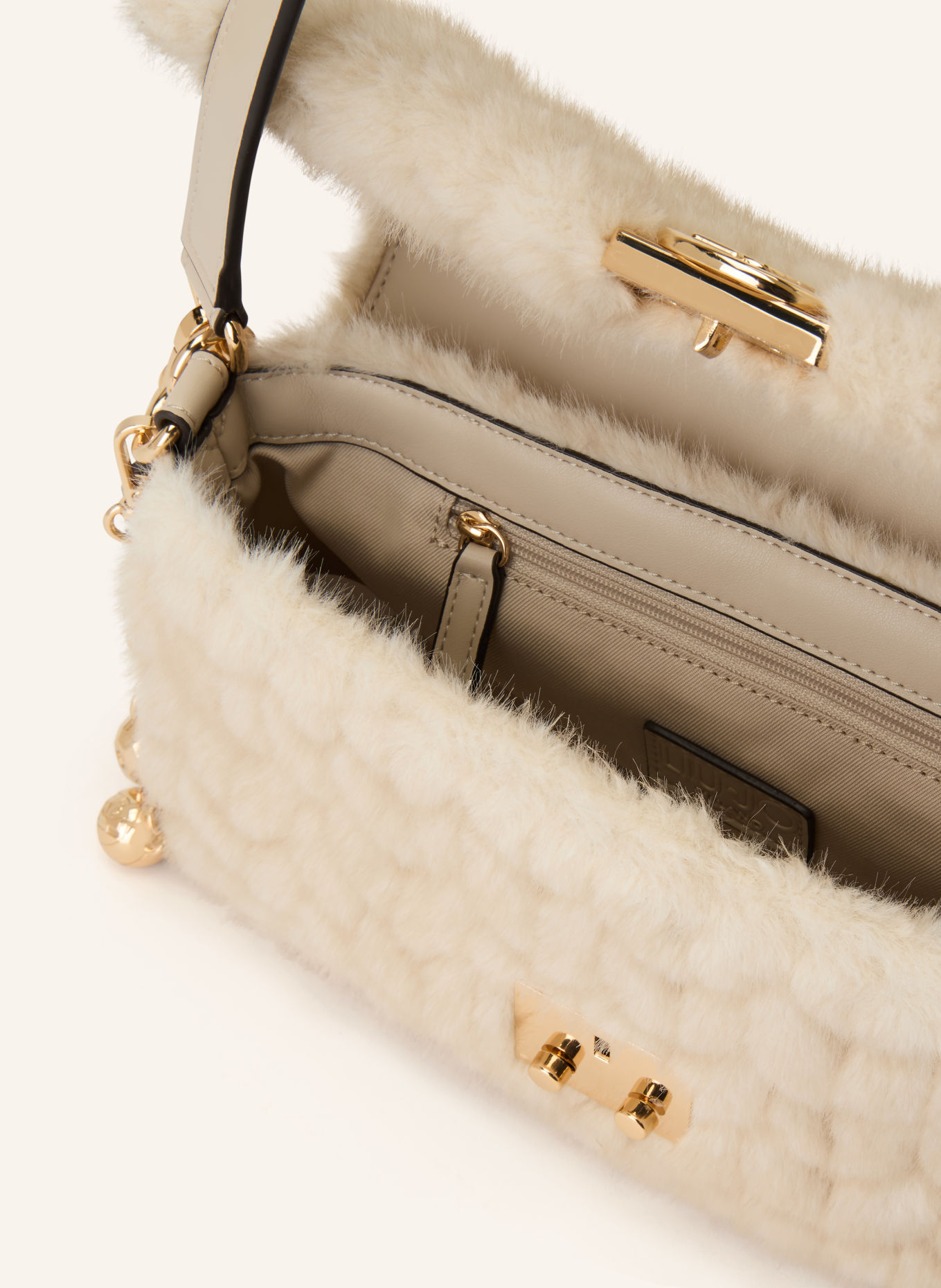 LIU JO MEDIUM Shoulder Bag: CREAM / GOLD