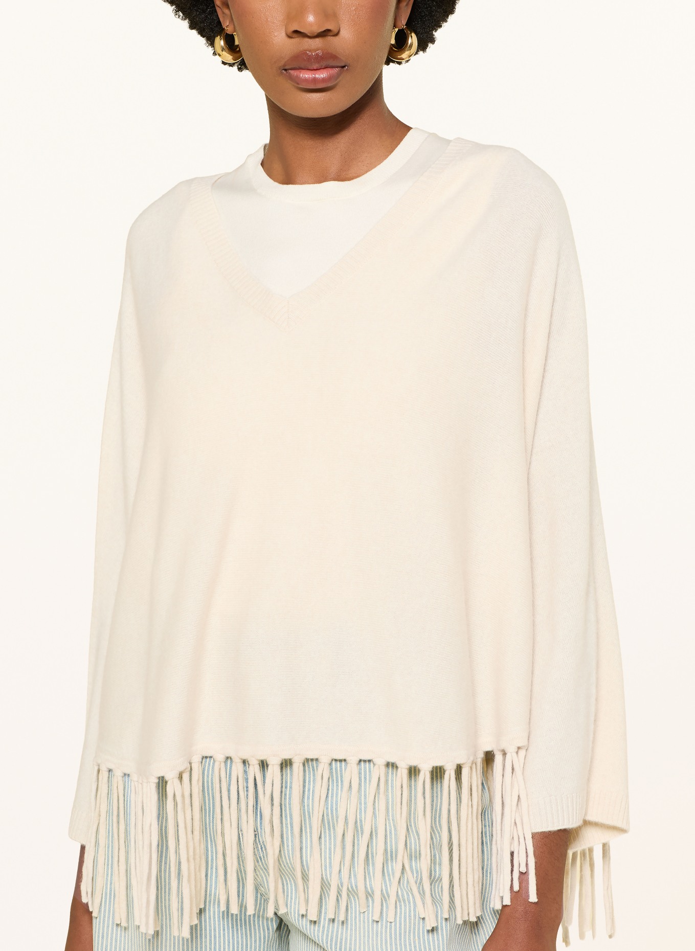 HERZENS Pullover mit Cashmere und 3/4-Arm: ECRU