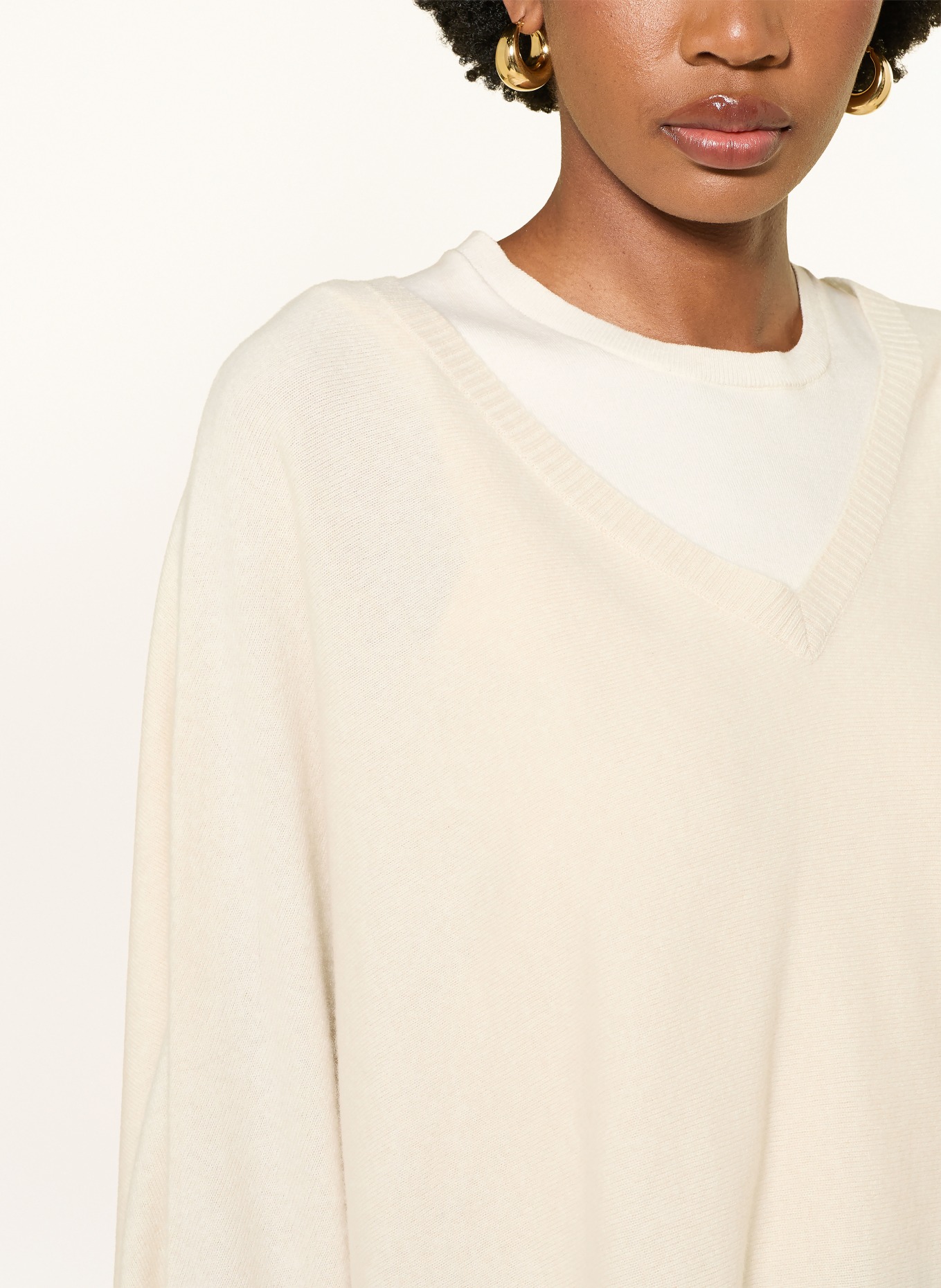 HERZENS Pullover mit Cashmere und 3/4-Arm: ECRU