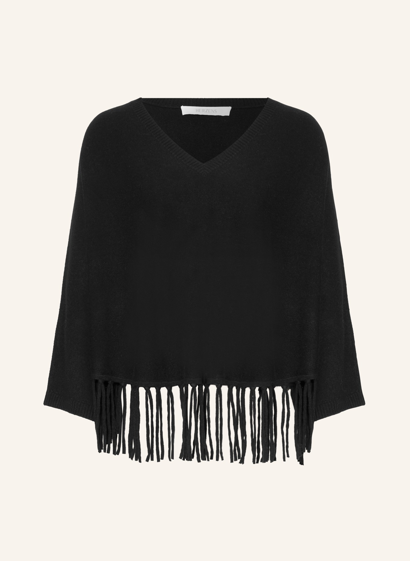 HERZENS Pullover mit Cashmere und 3/4-Arm: SCHWARZ
