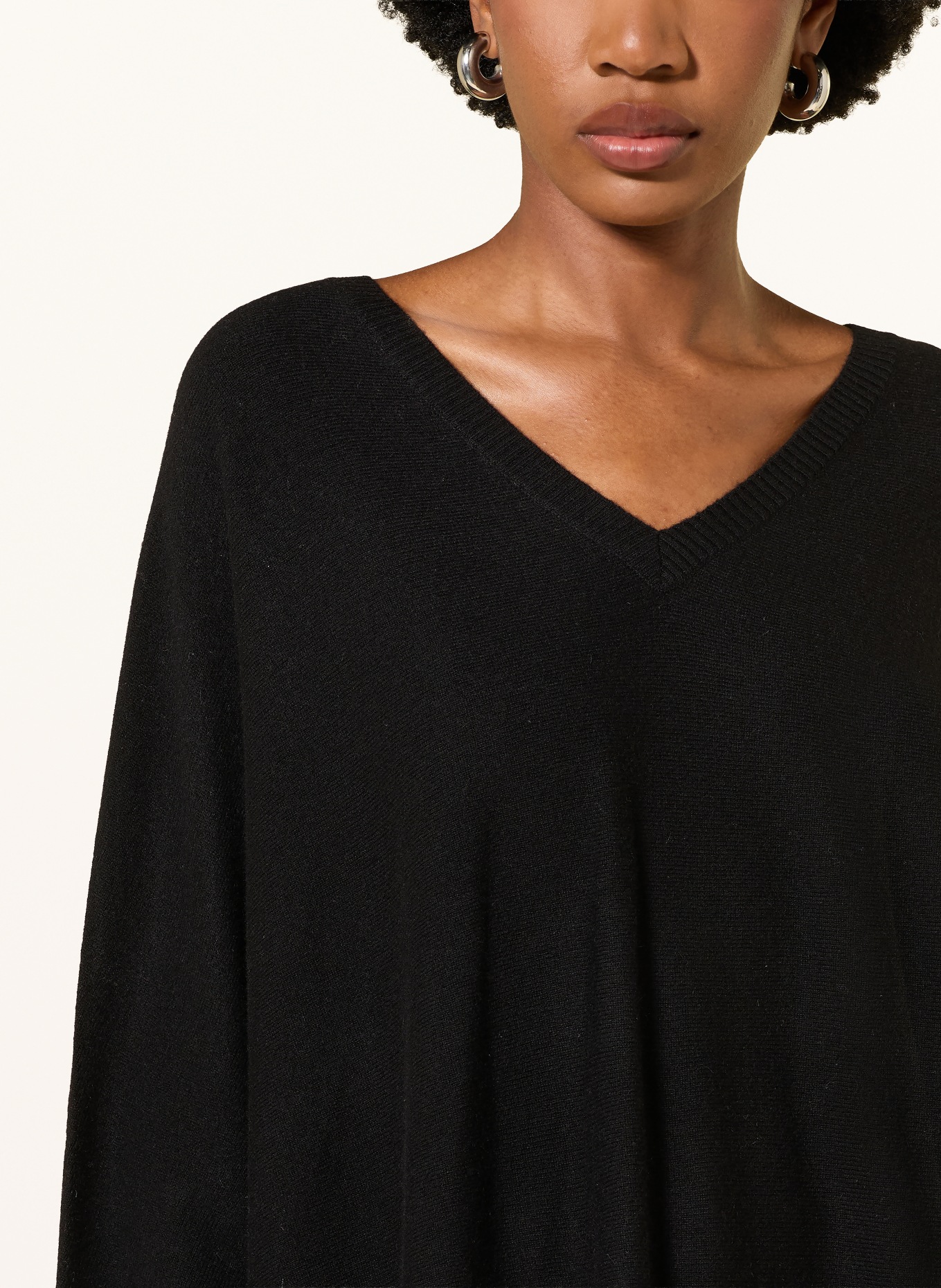 HERZENS Pullover mit Cashmere und 3/4-Arm: SCHWARZ