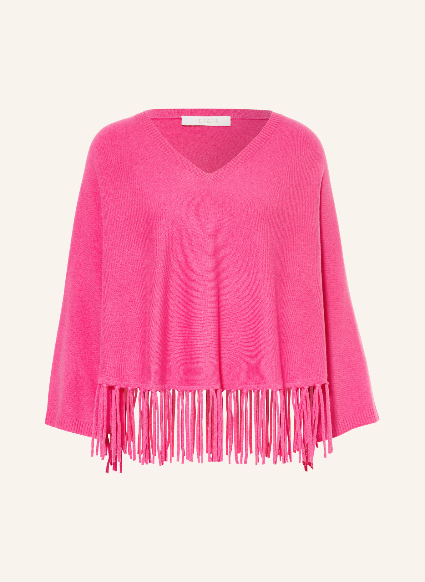 HERZENS Pullover mit Cashmere und 3/4-Arm: NEONPINK