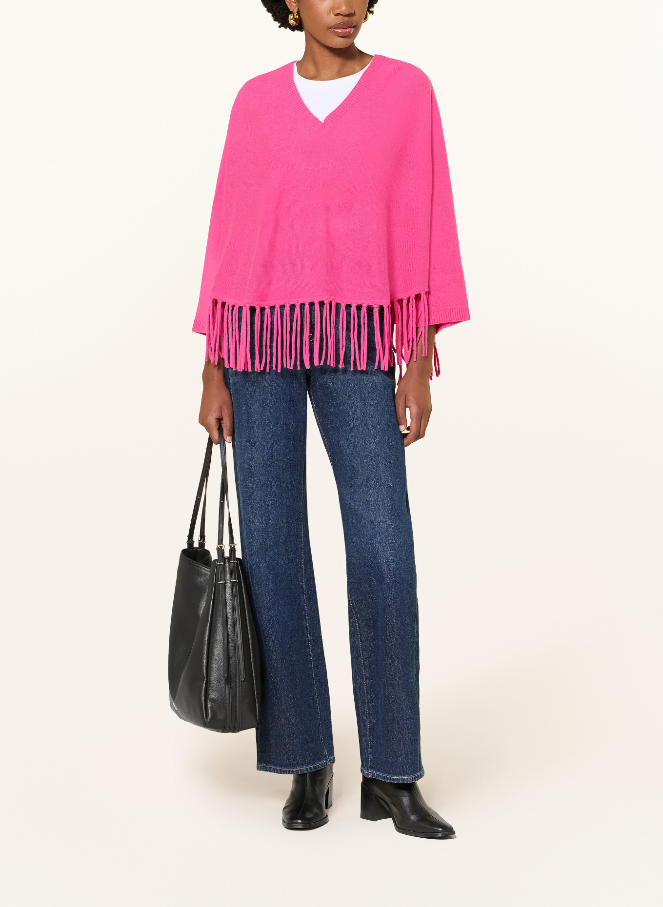 HERZENS Pullover mit Cashmere und 3/4-Arm: NEONPINK