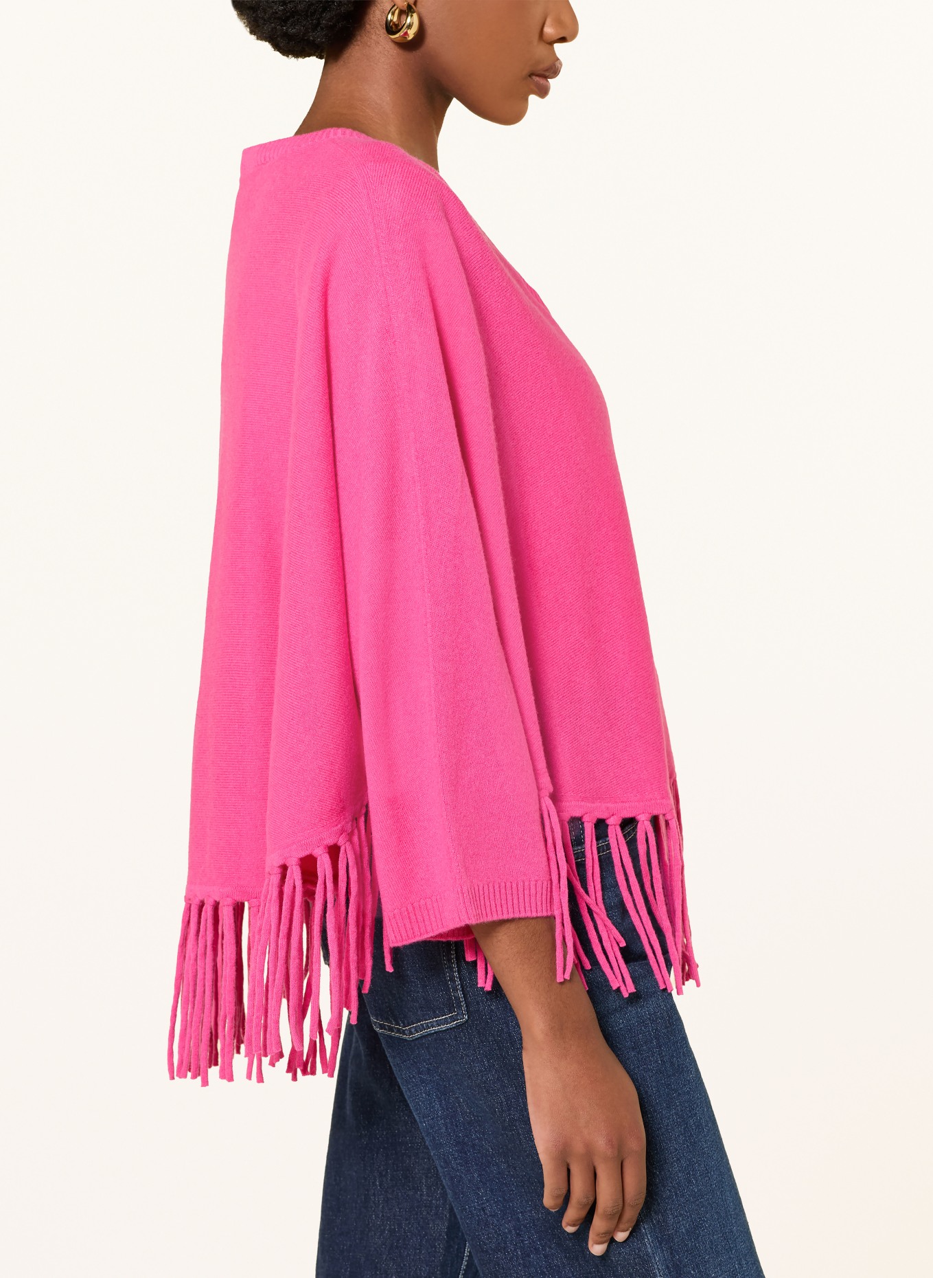 HERZENS Pullover mit Cashmere und 3/4-Arm: NEONPINK