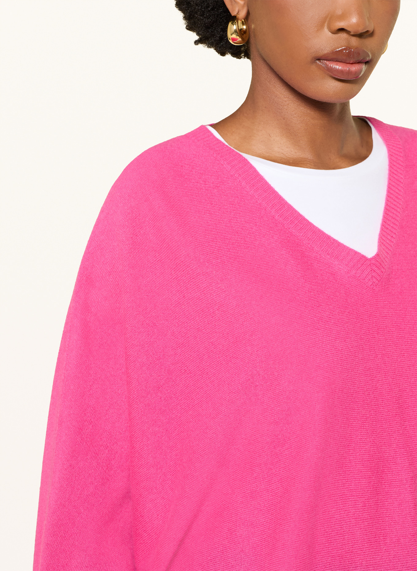HERZENS Pullover mit Cashmere und 3/4-Arm: NEONPINK