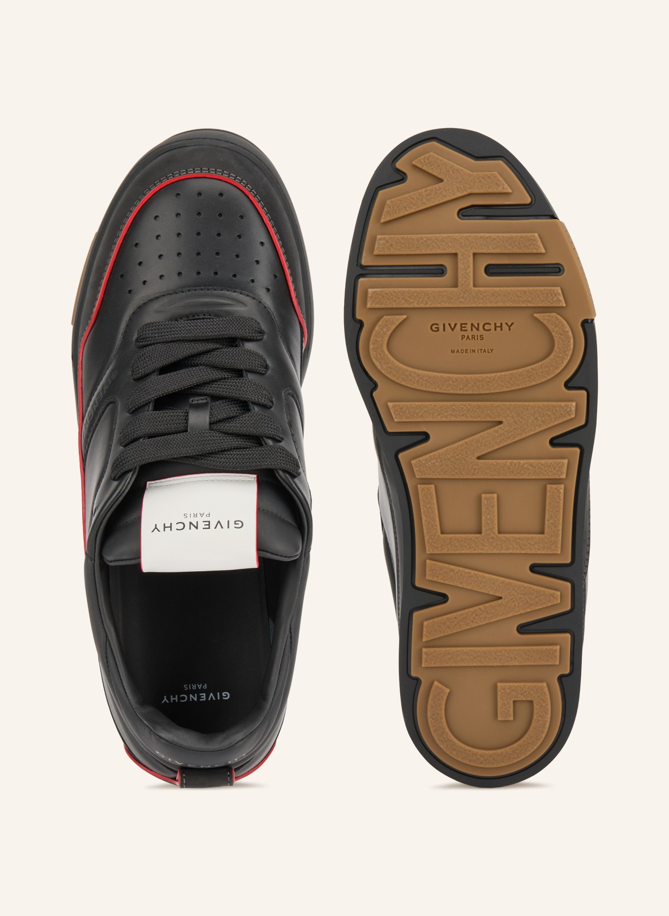 GIVENCHY Sneaker YARD: ZWART / ROOD / WIT