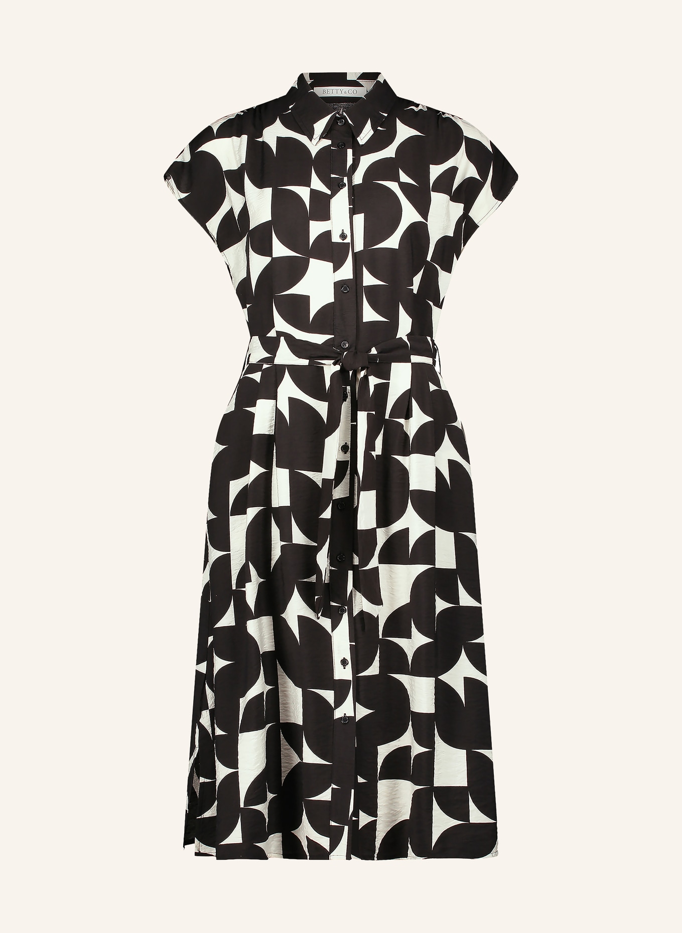 BETTY&CO Hemdblusenkleid: SCHWARZ / WEISS