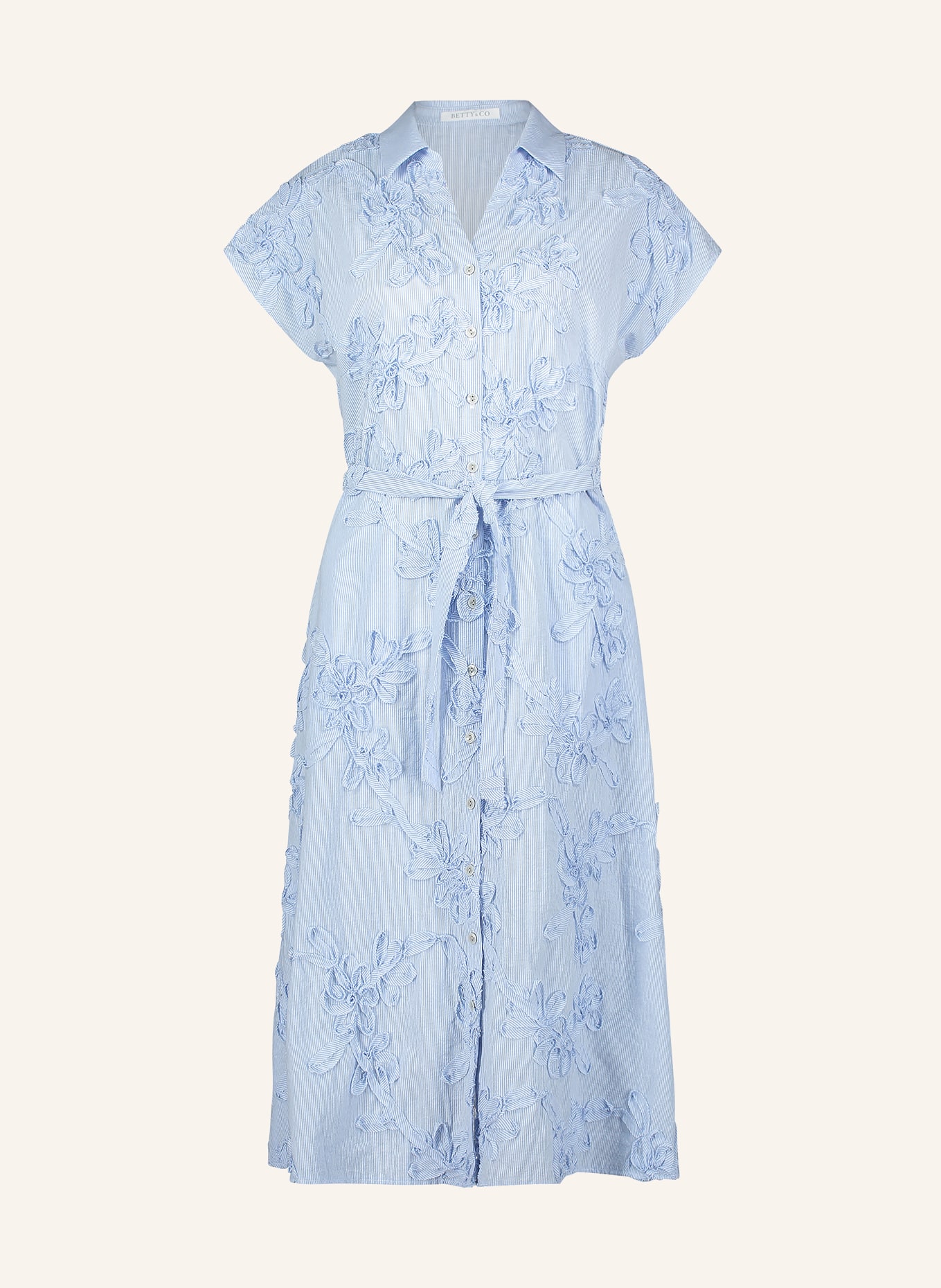 BETTY&CO Hemdblusenkleid: HELLBLAU / WEISS