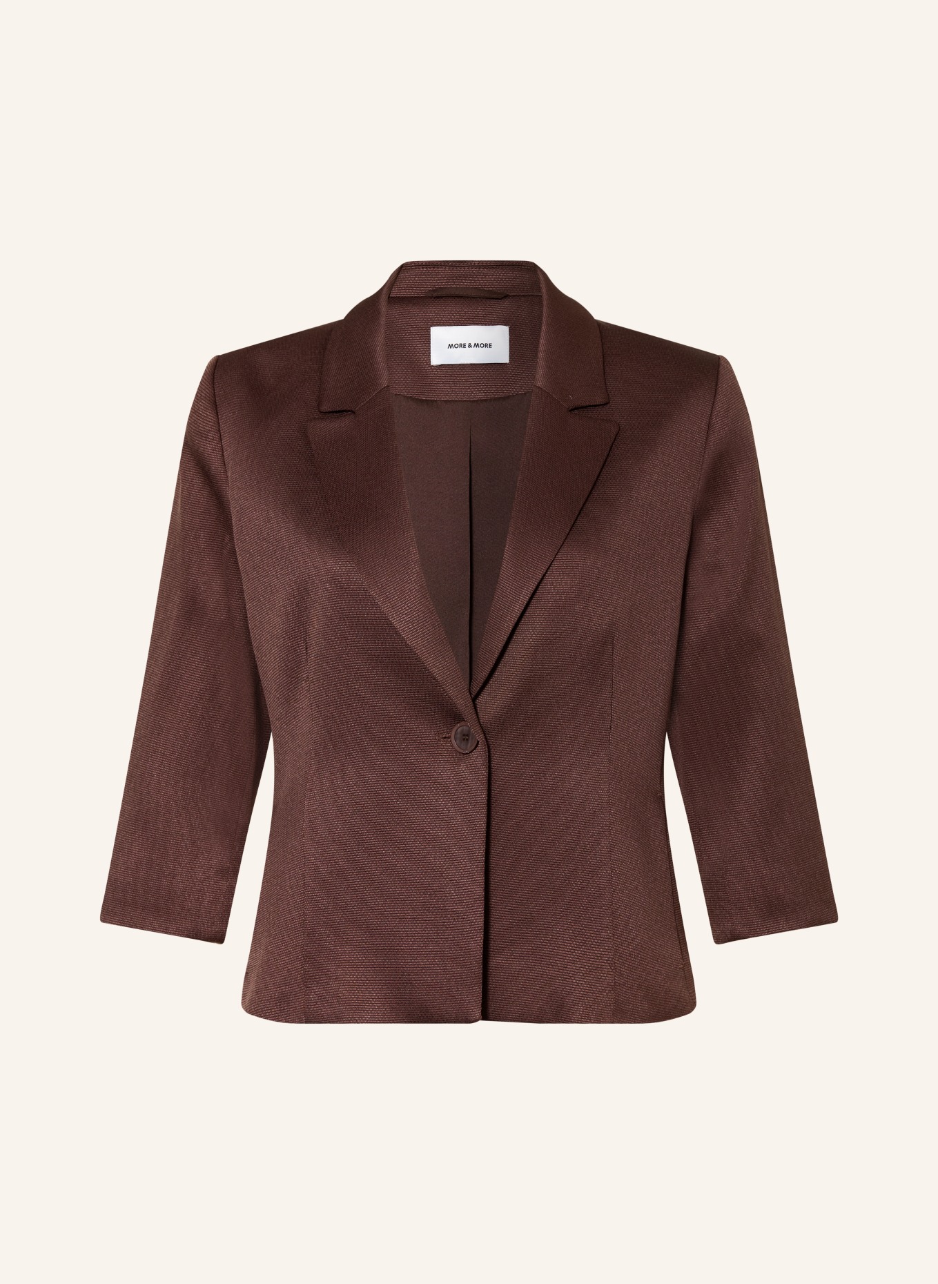 MORE & MORE Blazer with 3/4 sleeves: DARK BROWN