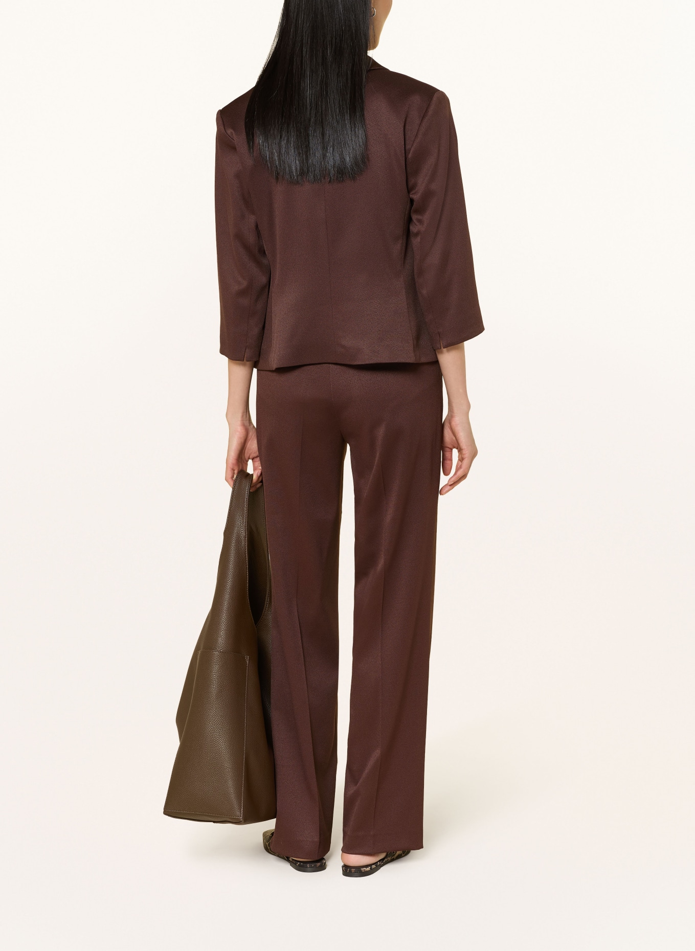 MORE & MORE Blazer with 3/4 sleeves: DARK BROWN