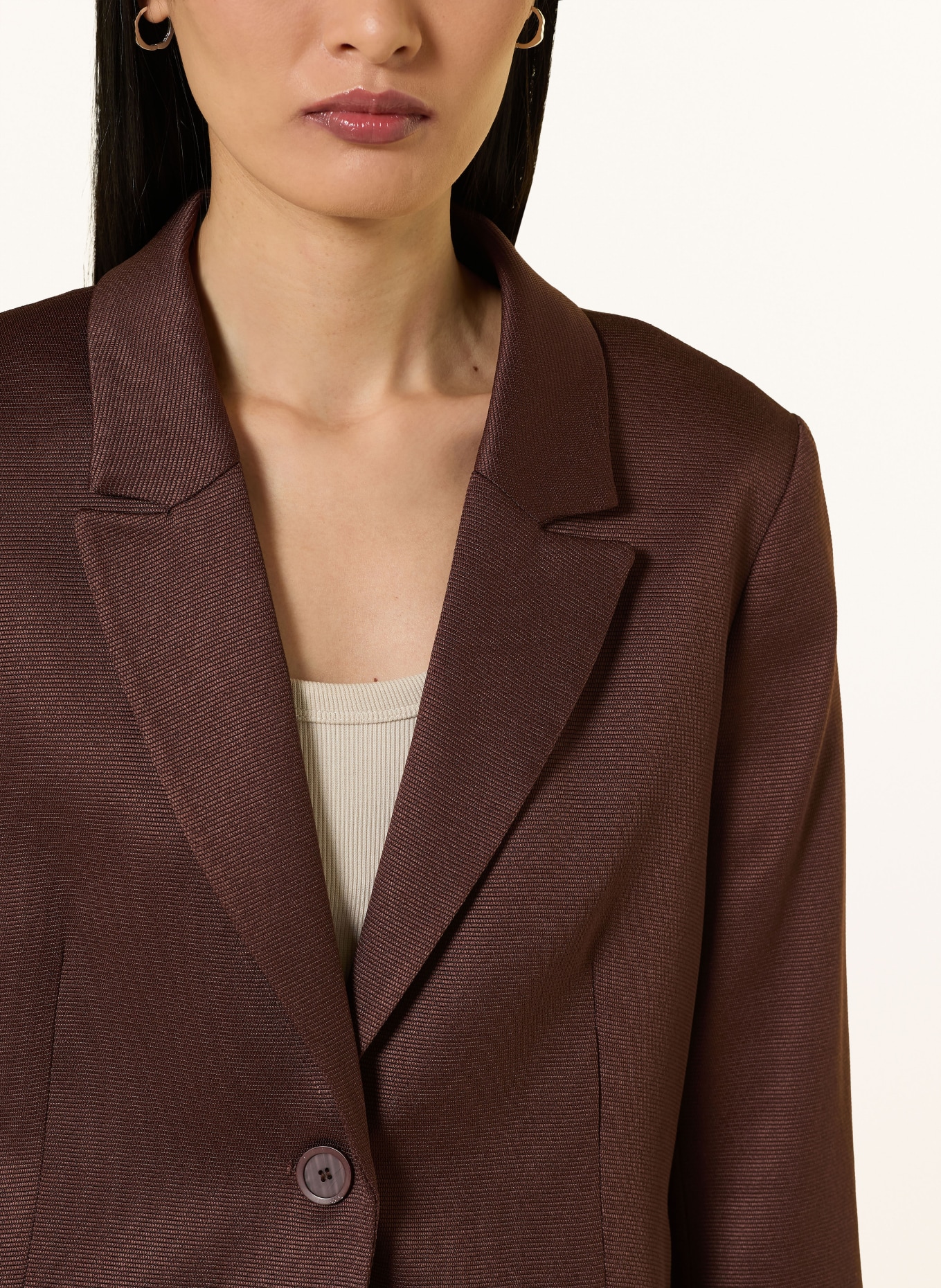 MORE & MORE Blazer with 3/4 sleeves: DARK BROWN