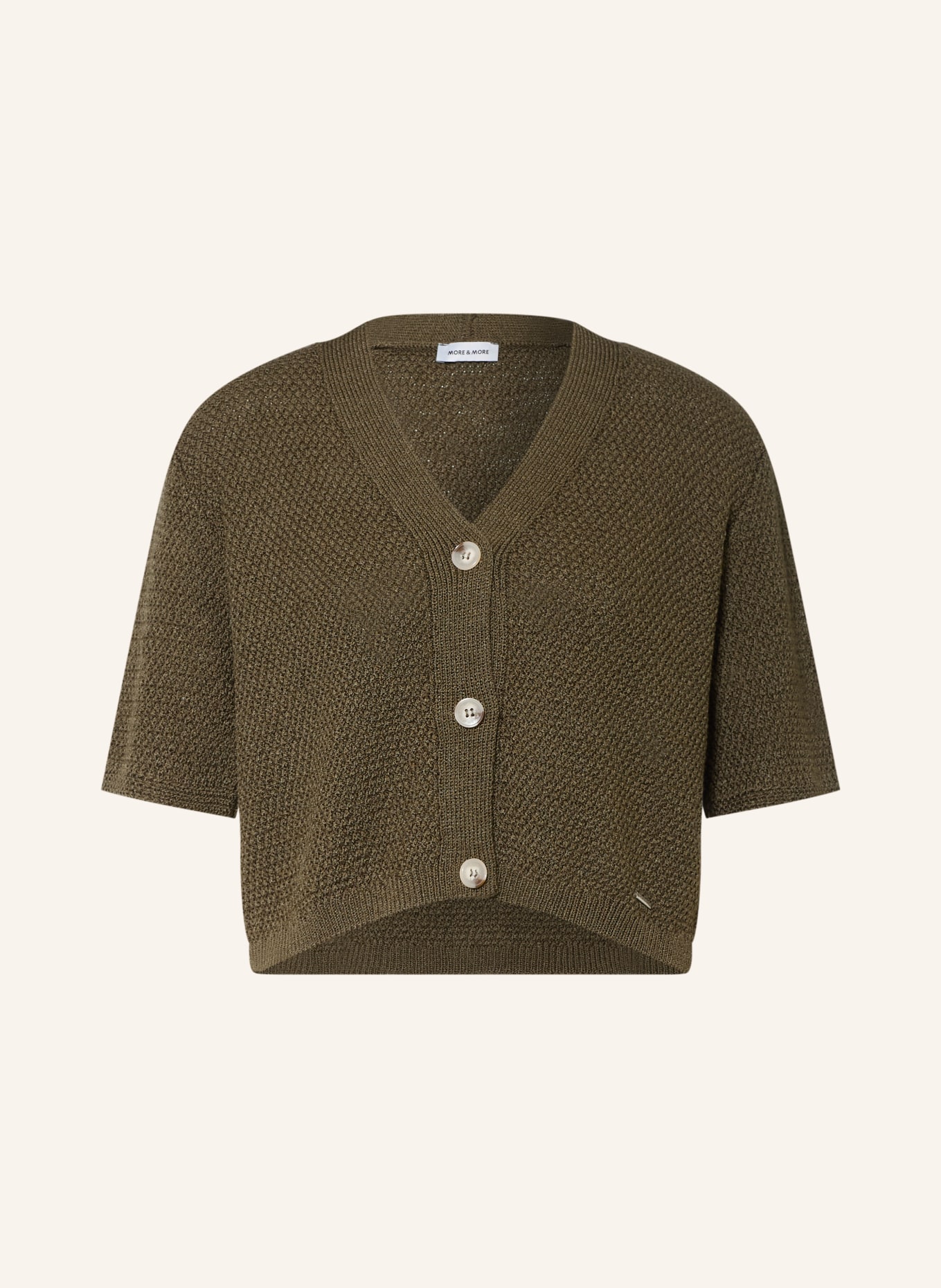 MORE & MORE Strickjacke mit 3/4-Arm: OLIV