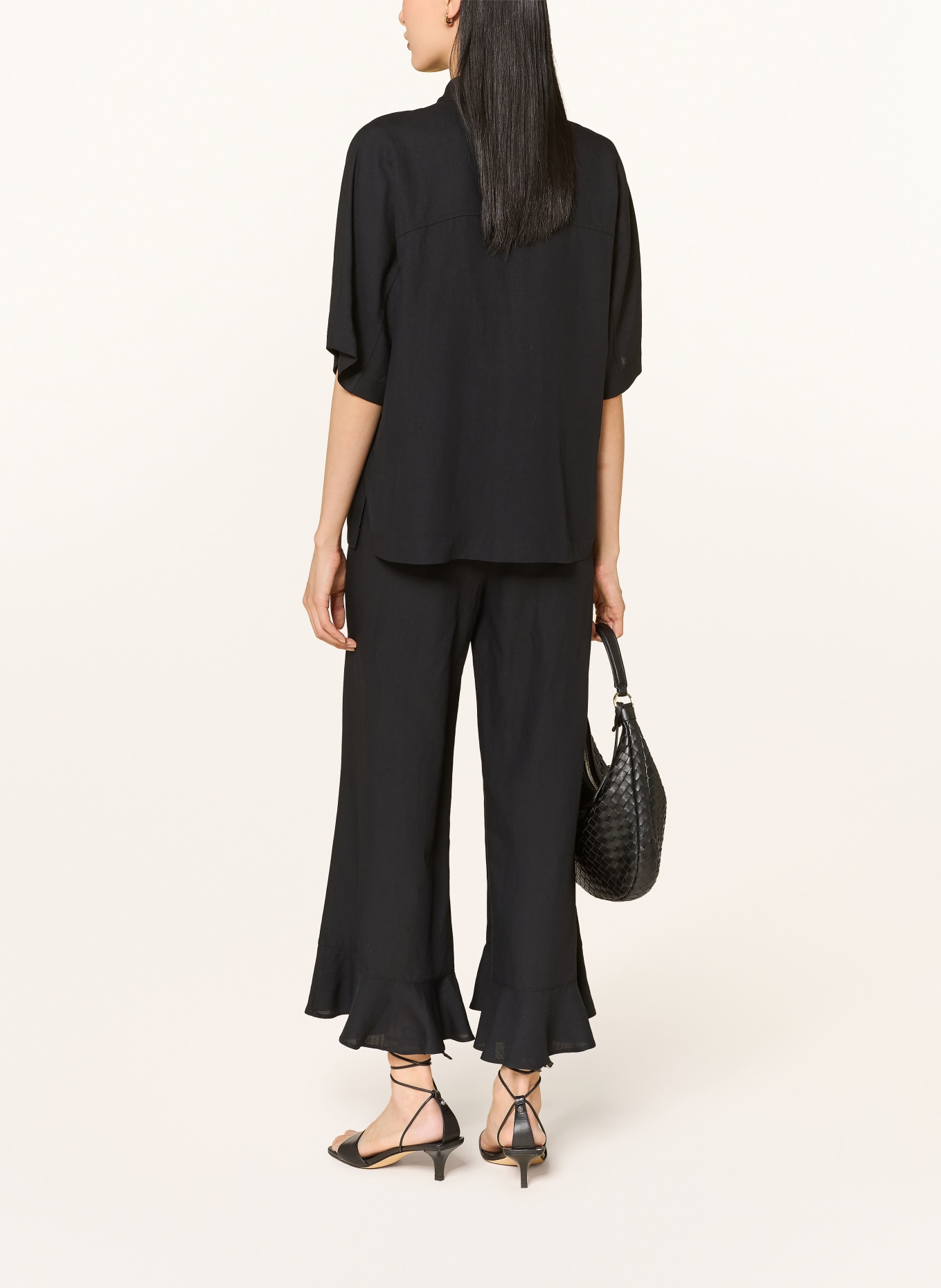 MORE & MORE Culotte mit Volants: SCHWARZ