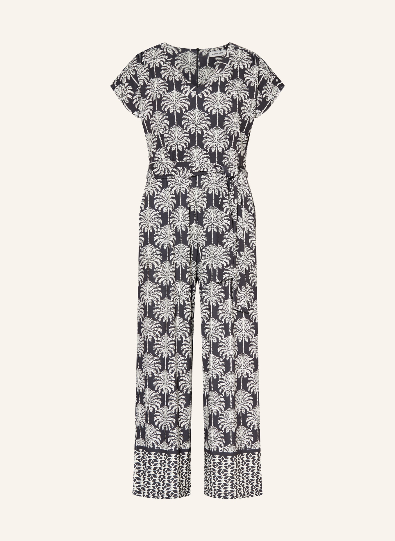 MORE & MORE Jumpsuit aus Jersey: SCHWARZ / ECRU